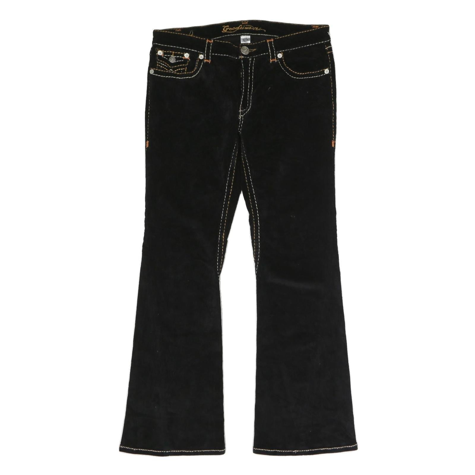 Buy Womens Black Cotton Blend Regular Fit Flared Trousers W38 L33 Button Closure Refurbished - $23.39 Womens Black Cotton Blend Regular Fit Flared Trousers W38 L33 Button Closure Refurbished - N/A refurbished available on Cerqular