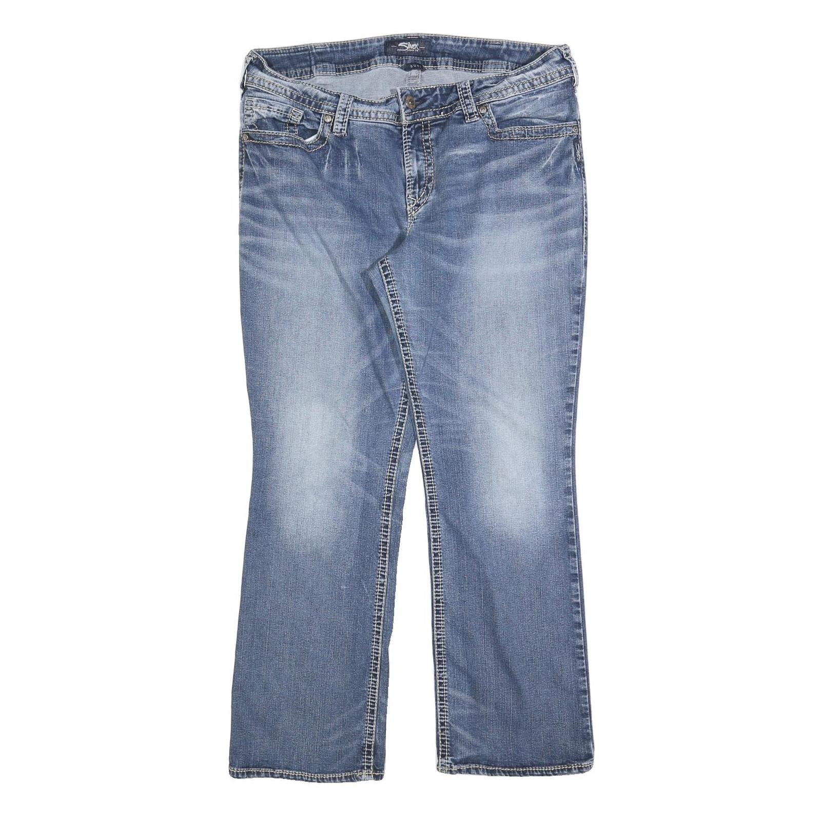 SILVER JEANS Womens Blue Regular Fit Straight Denim Light Wash W36 L28 Classic Refurbished - N/A refurbished available on Cerqular