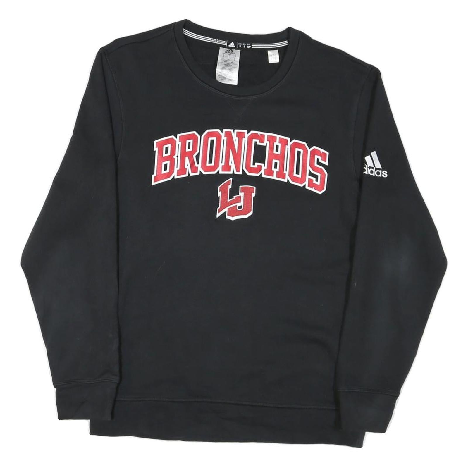 ADIDAS Mens Black Broncos Crew Neck S Cotton Blend Sweatshirt Pullover Refurbished - N/A refurbished available on Cerqular
