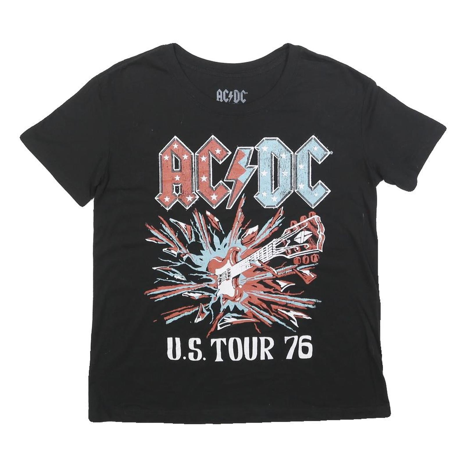 ACDC Womens Black US Tour 76 Graphic T-Shirt M Short Sleeve Crew Neck Rock Band Refurbished - N/A refurbished available on Cerqular