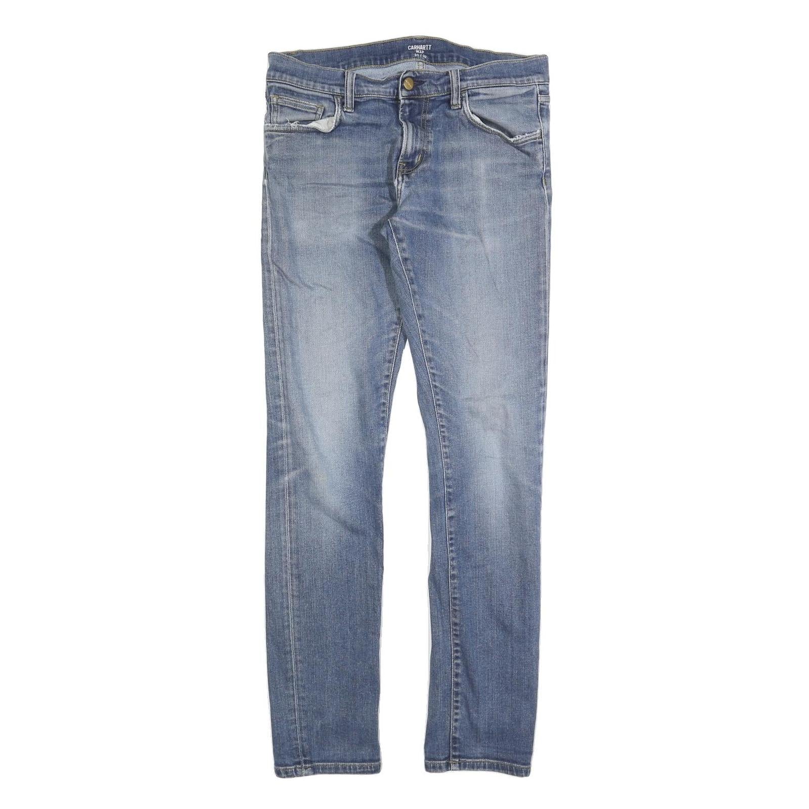 CARHARTT Mens Slim Fit Blue Denim Jeans W31 L32 Zip Cotton Blend Casual Refurbished - N/A refurbished available on Cerqular
