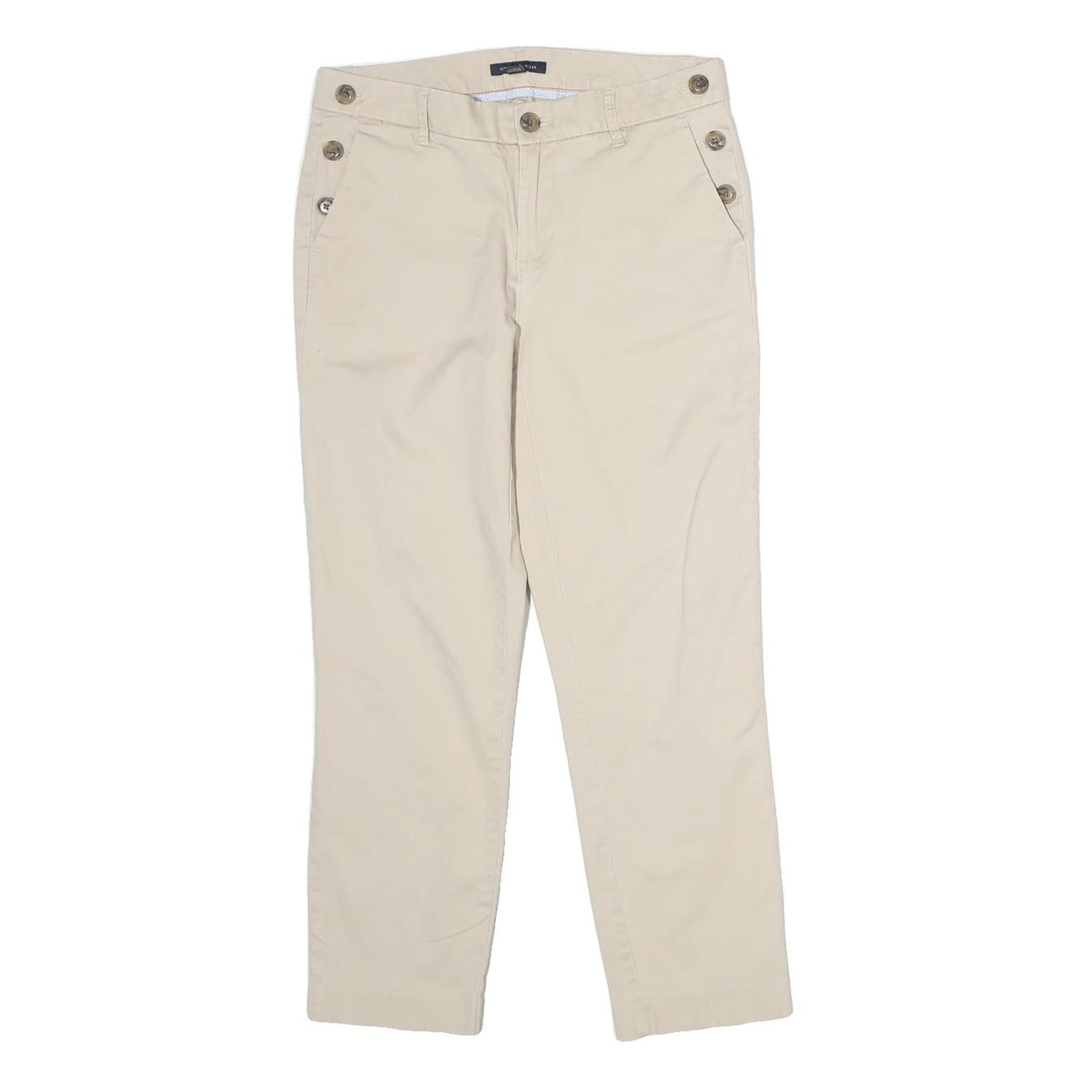 TOMMY HILFIGER Mens Cotton Beige Regular Fit Straight Leg Trousers W28 L24 Refurbished - N/A refurbished available on Cerqular