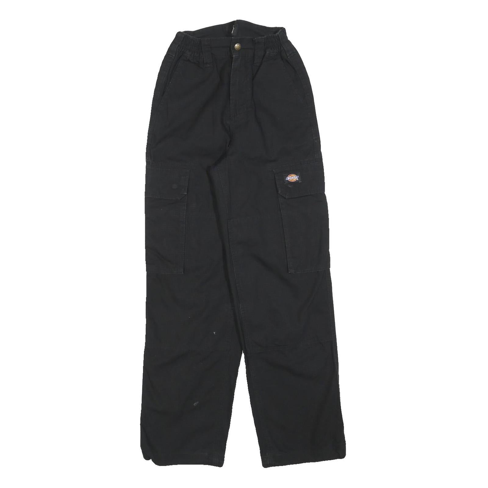 DICKIES Womens Black Relaxed Cargo Trousers W22 L28 Casual Cotton Blend Zip Refurbished - N/A refurbished available on Cerqular