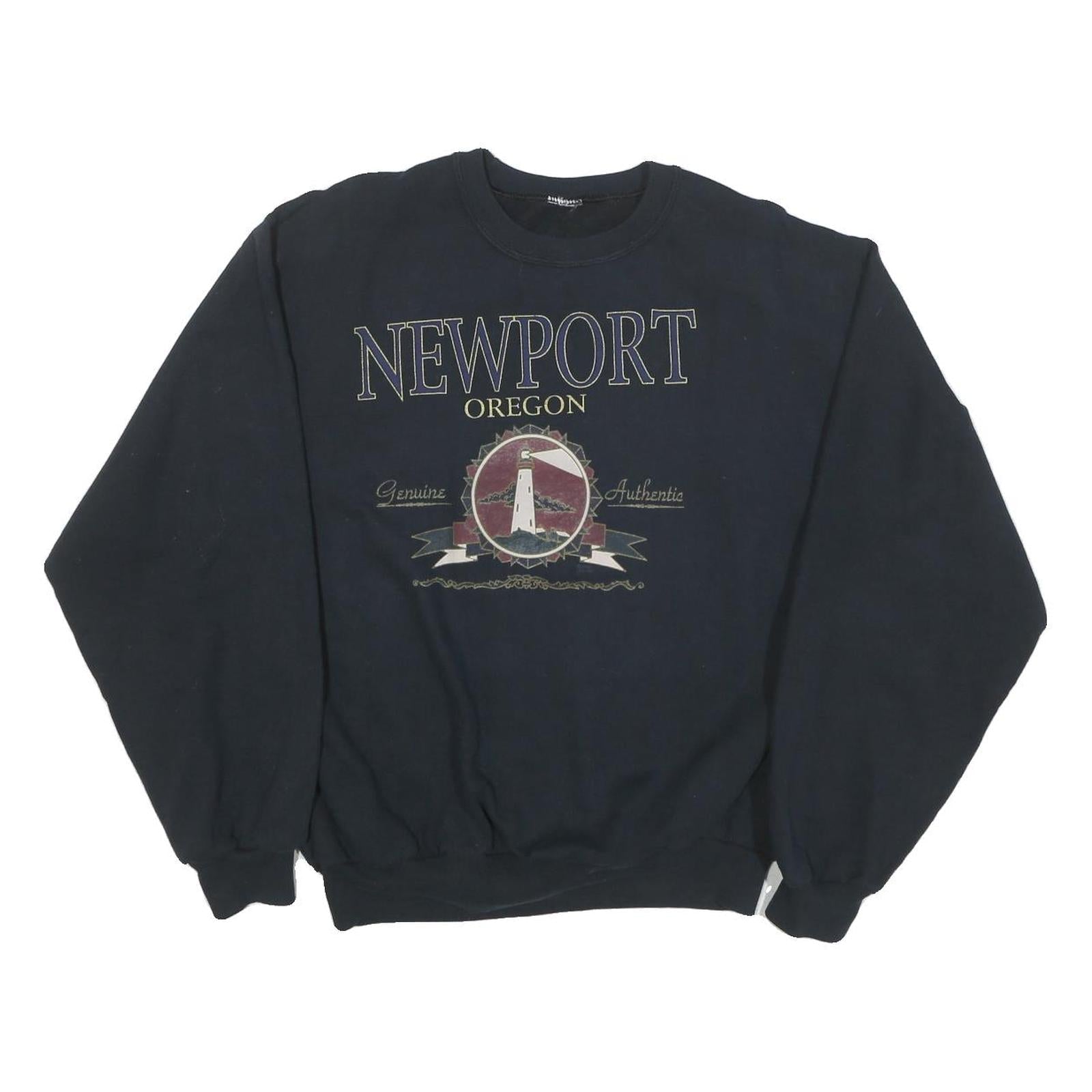 Womens Black Newport Oregon Cotton Blend Crew Neck Sweatshirt M Casual Comfort Refurbished - N/A refurbished available on Cerqular