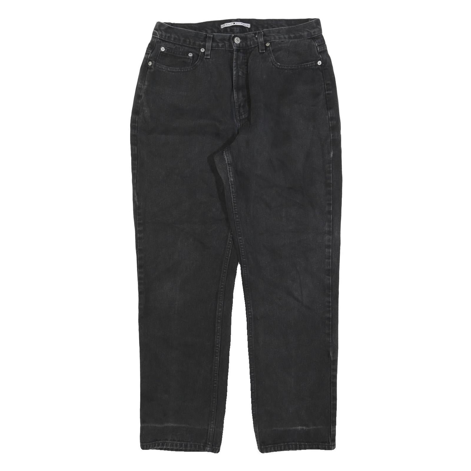 TOMMY HILFIGER Womens Regular Fit Black Denim Jeans Cotton Blend Zip W32 L31 Refurbished - N/A refurbished available on Cerqular
