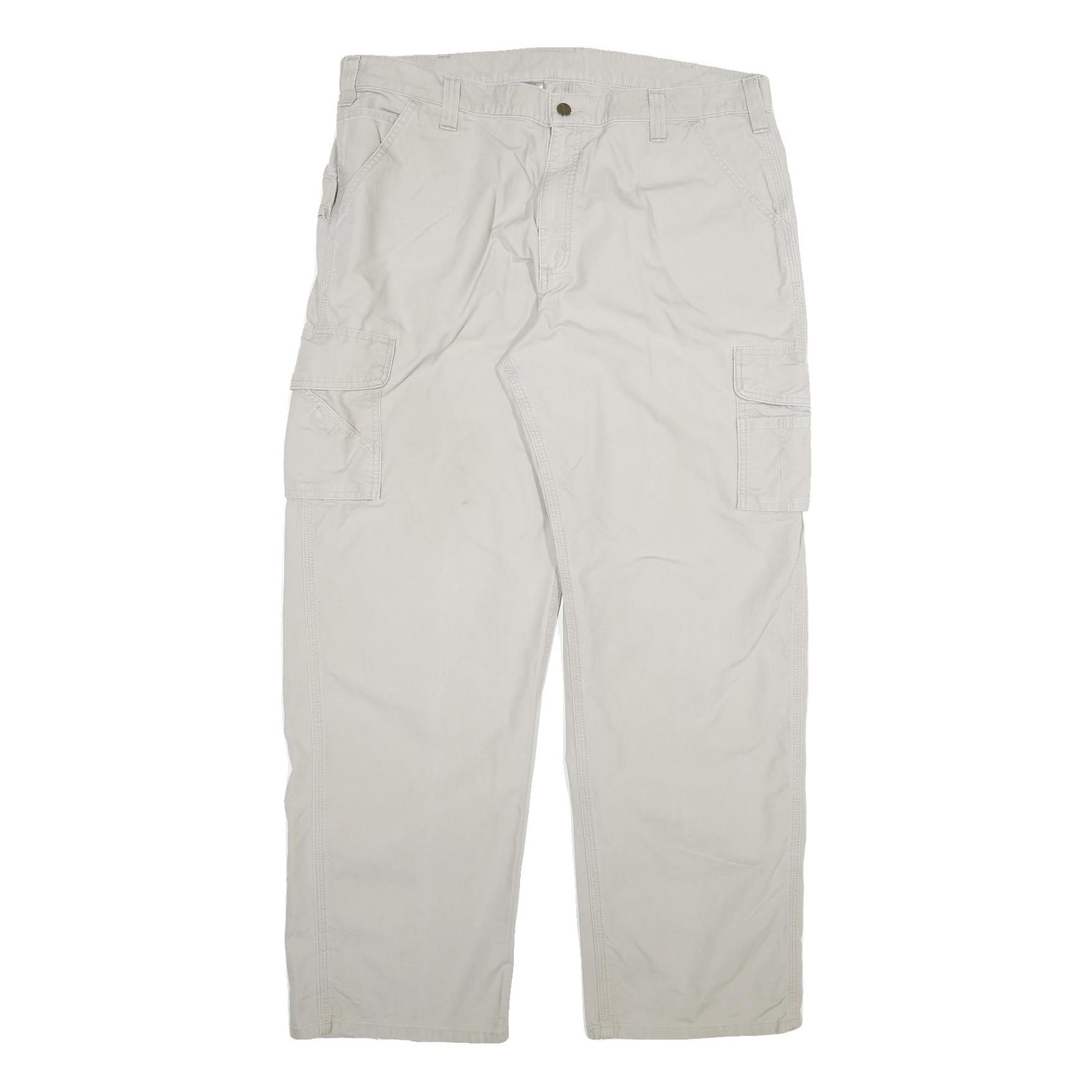 CARHARTT Mens Cotton Blend Beige Relaxed Cargo Trousers W40 L34 Workwear Casual Refurbished - N/A refurbished available on Cerqular