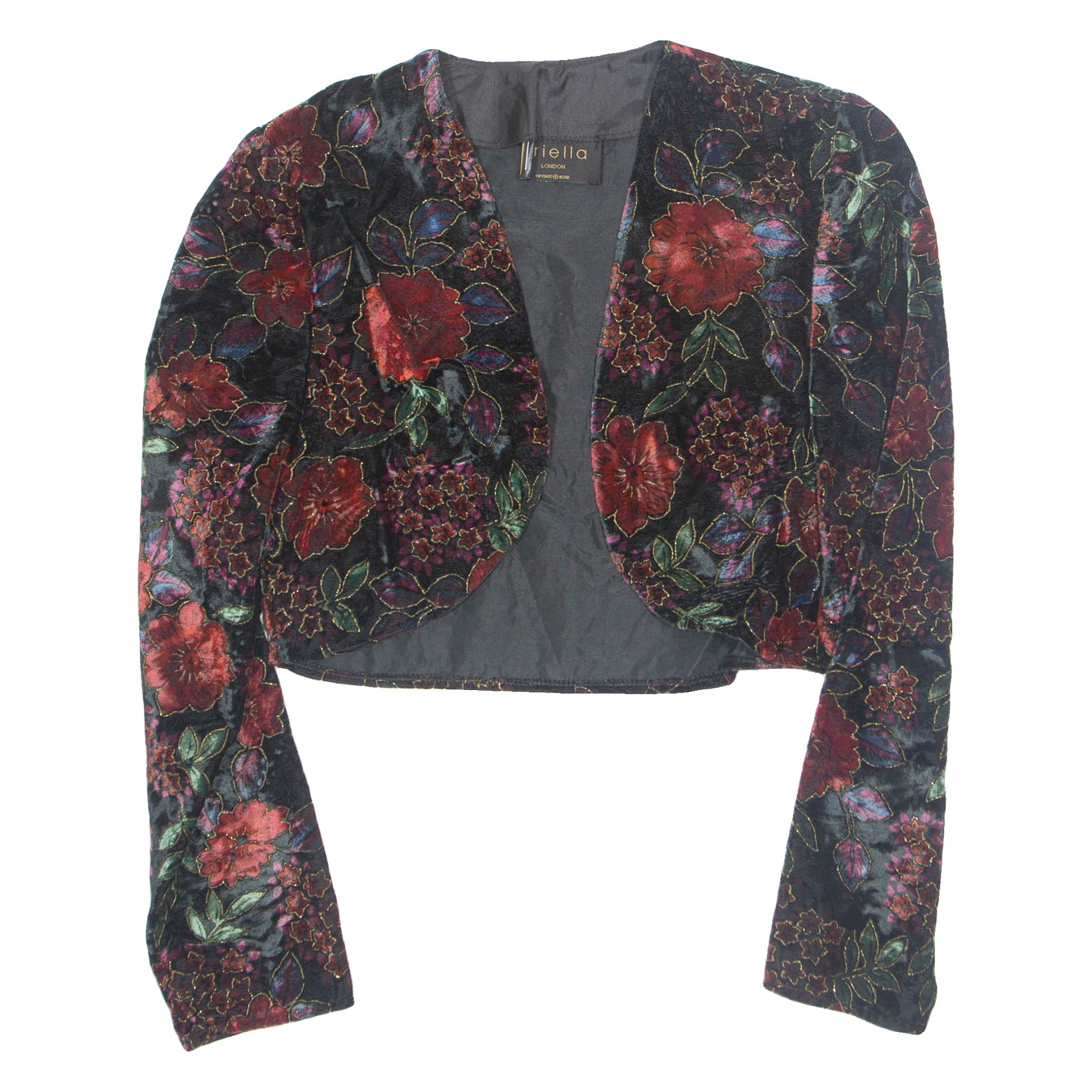 Womens Printed Blouse Black Long Sleeve Floral M Refurbished - N/A refurbished available on Cerqular