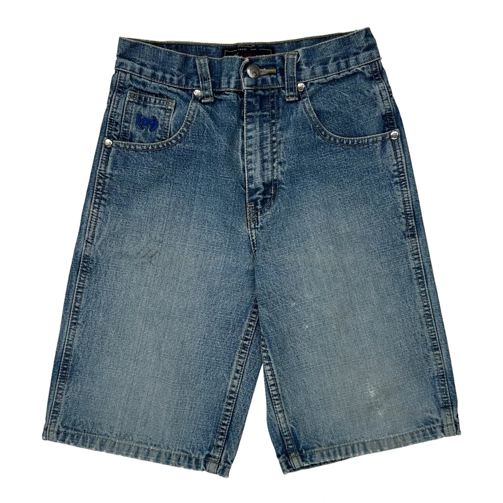Age 8 Phat Farm Graphic Denim Shorts - Small Blue Cotton Refurbished - Thrifted (note: this is a term often used to describe second- refurbished available on Cerqular