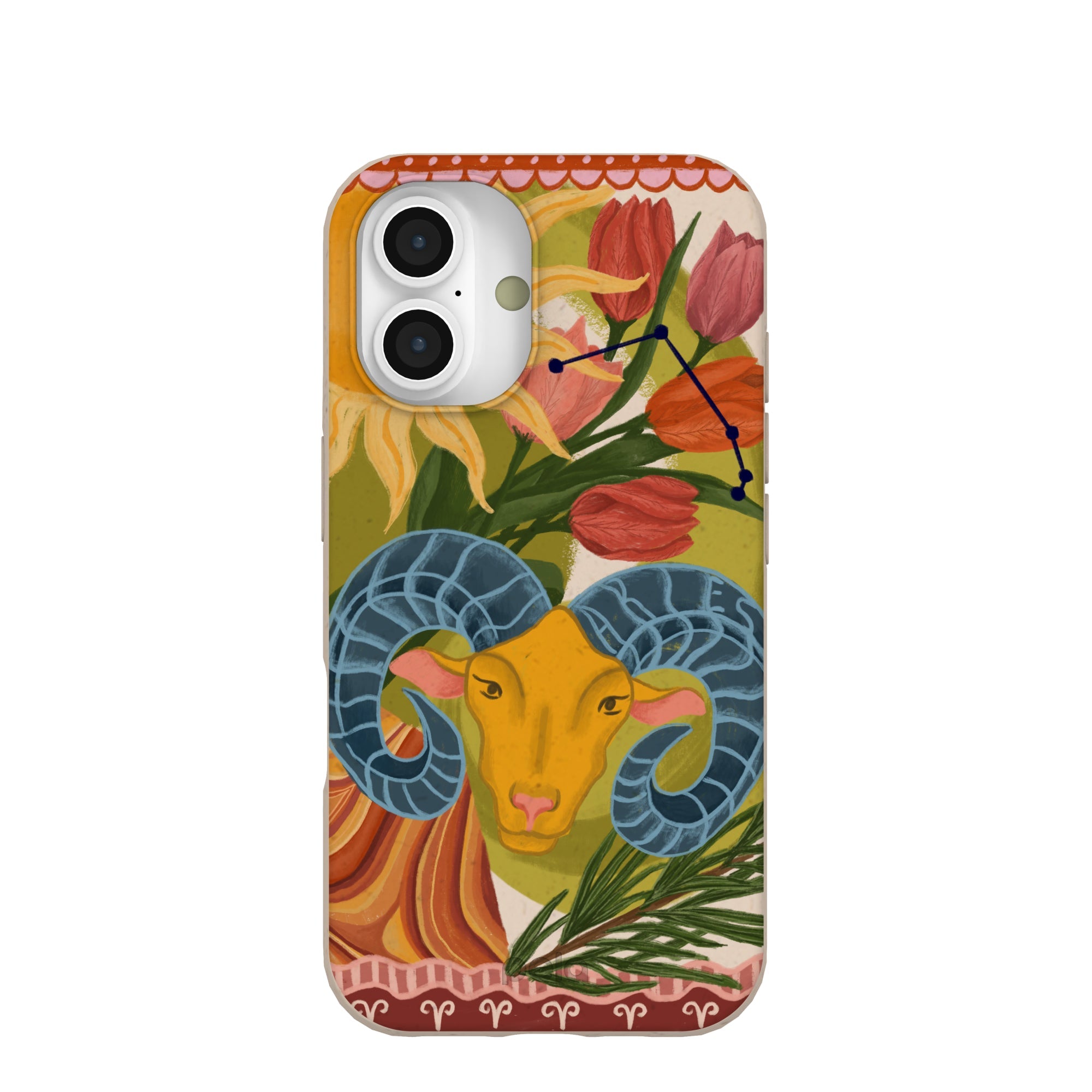 Seashell Aries Ram iPhone 16 Case Refurbished - Pela Case refurbished available on Cerqular