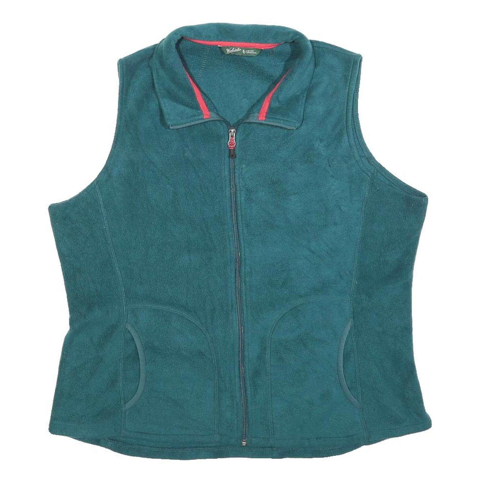 WOOLRICH Womens Green Polyester Fleece Sleeveless Zip XL Outdoor Vest Jacket Refurbished - N/A refurbished available on Cerqular