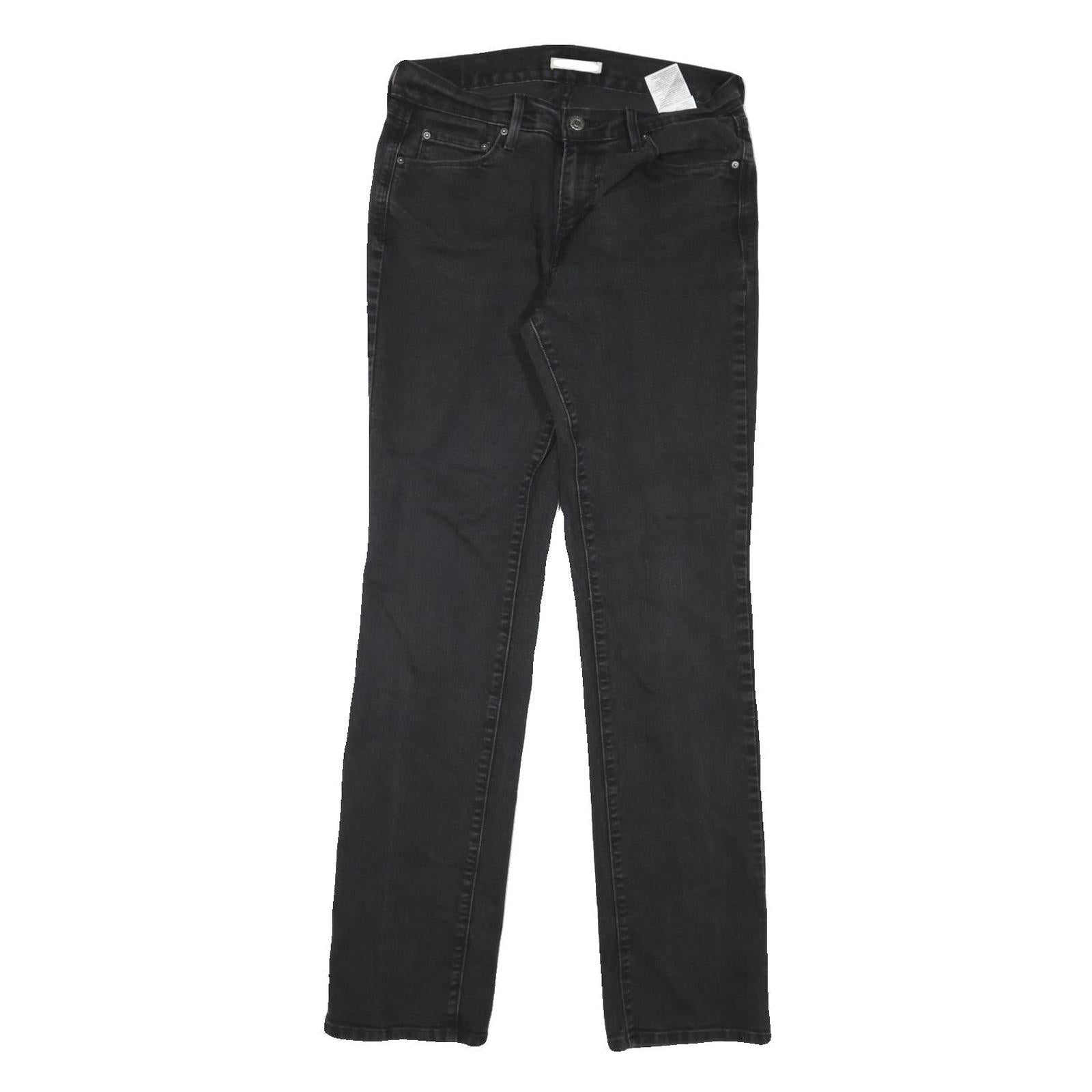 LEVI'S Womens Black Regular Straight Denim Jeans W32 L33 Classic Zip Pockets Refurbished - N/A refurbished available on Cerqular