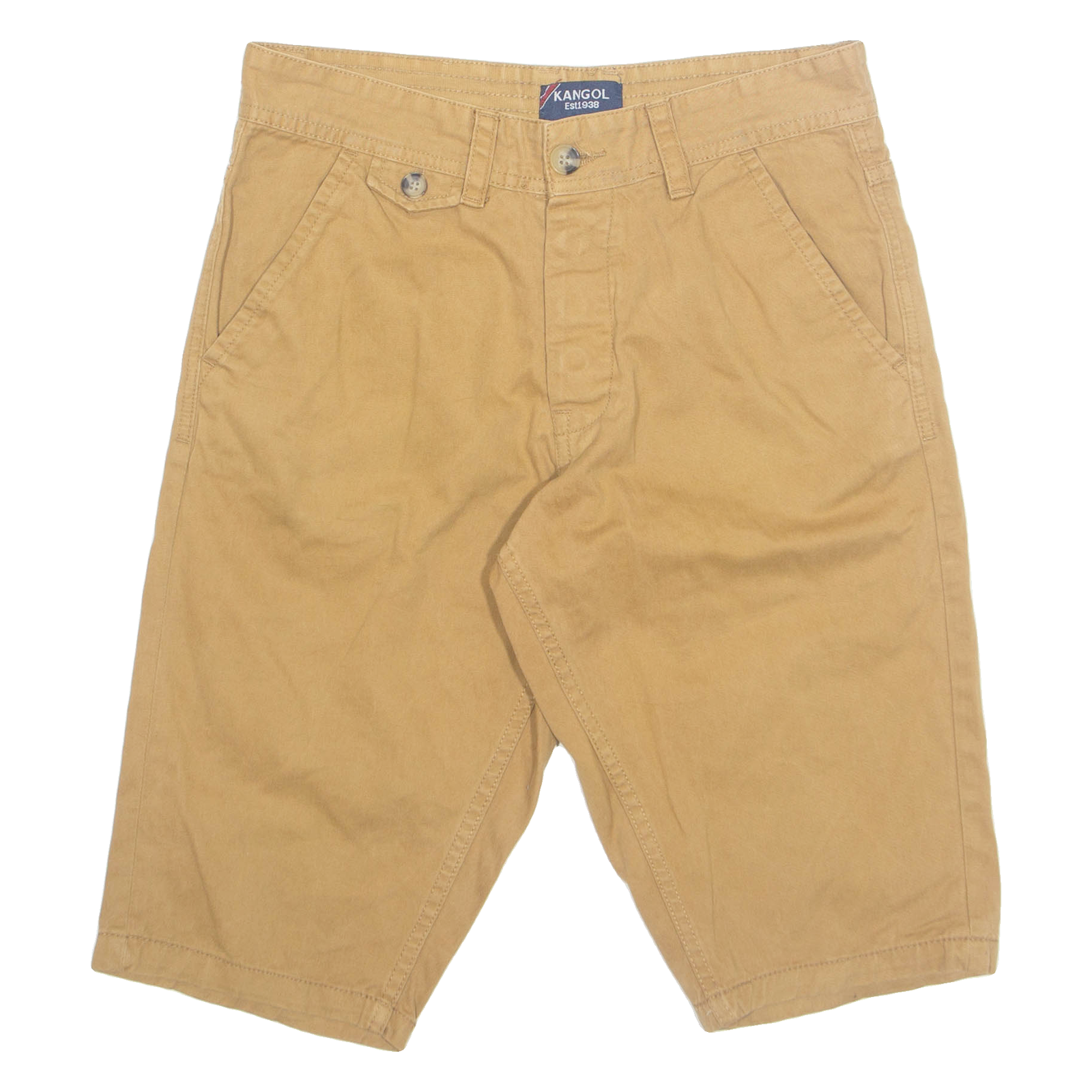 KANGOL Mens Chino Shorts Brown XS W28 Refurbished - N/A refurbished available on Cerqular
