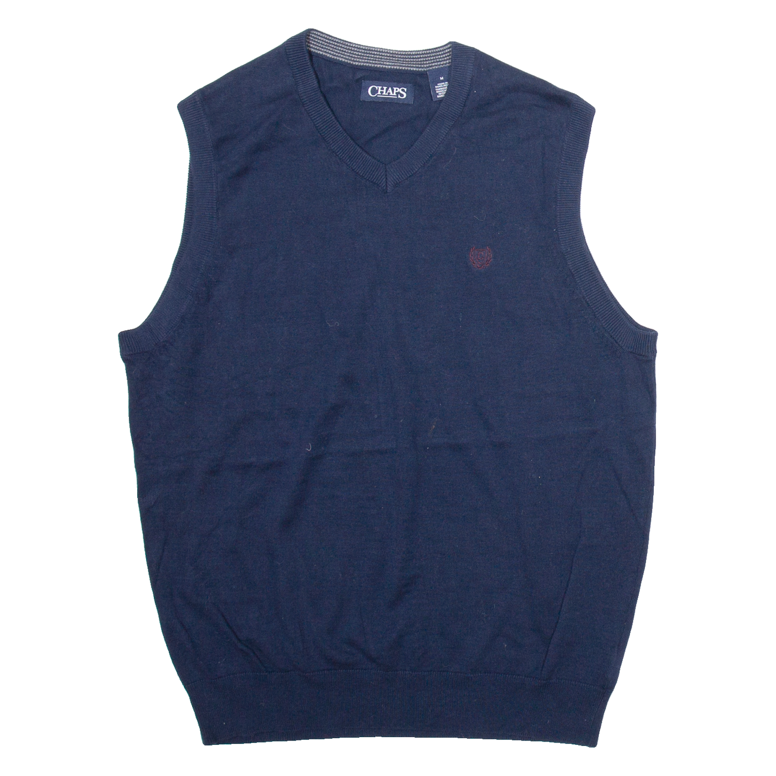 CHAPS Womens Vest Blue V-Neck Tight Knit Sleeveless M Refurbished - N/A refurbished available on Cerqular