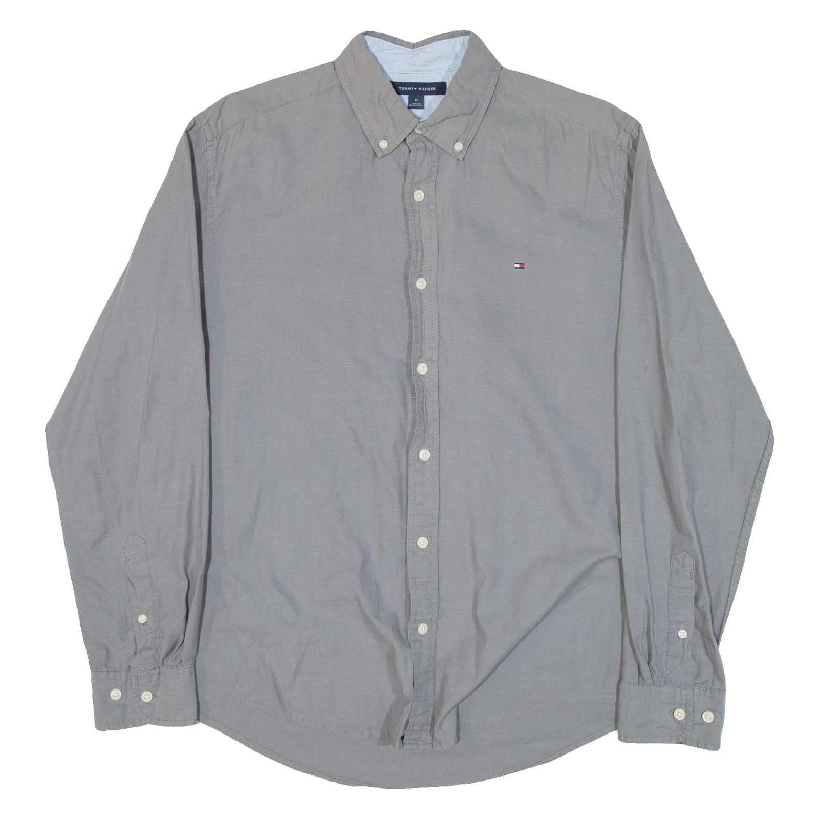 TOMMY HILFIGER Mens Plain Shirt Grey Long Sleeve M Refurbished - N/A refurbished available on Cerqular