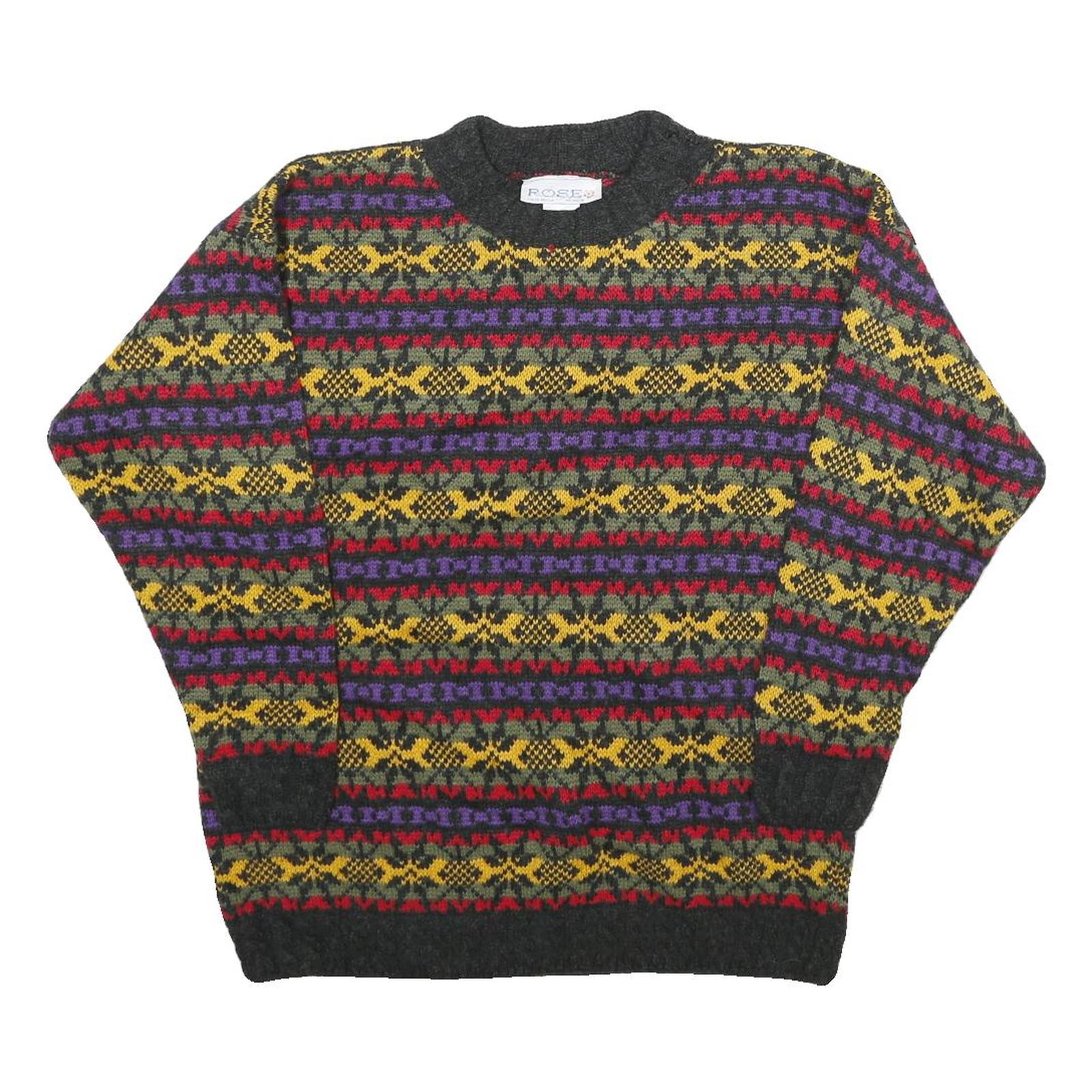 Buy ROSE Womens Grey Yellow Red Purple Patterned Jumper Round Neck Chunky Knit M Refurbished - $32.49 ROSE Womens Grey Yellow Red Purple Patterned Jumper Round Neck Chunky Knit M Refurbished - N/A refurbished available on Cerqular