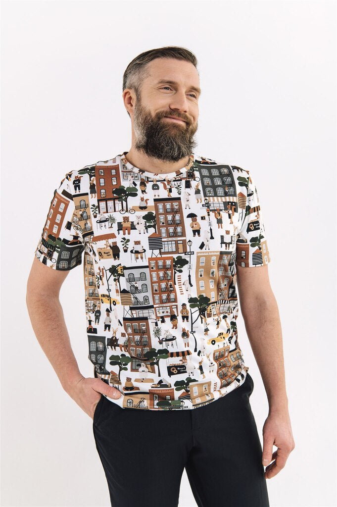 Organic cotton men's  T-shirt - New York | Size: XS Refurbished - N/A (Note: This brand may not be well-known globally refurbished available on Cerqular