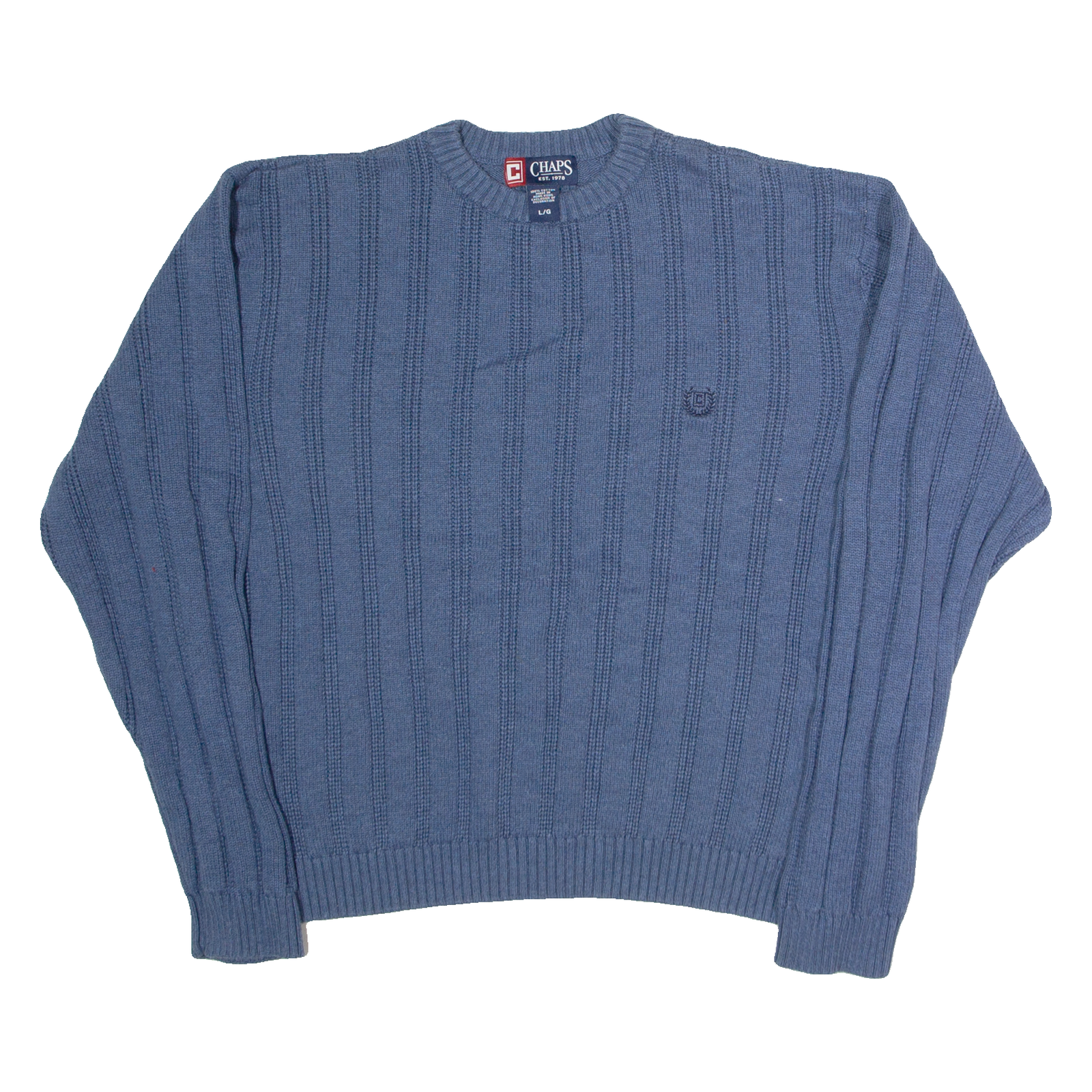 CHAPS Mens Jumper Blue Tight Knit L Refurbished - N/A refurbished available on Cerqular