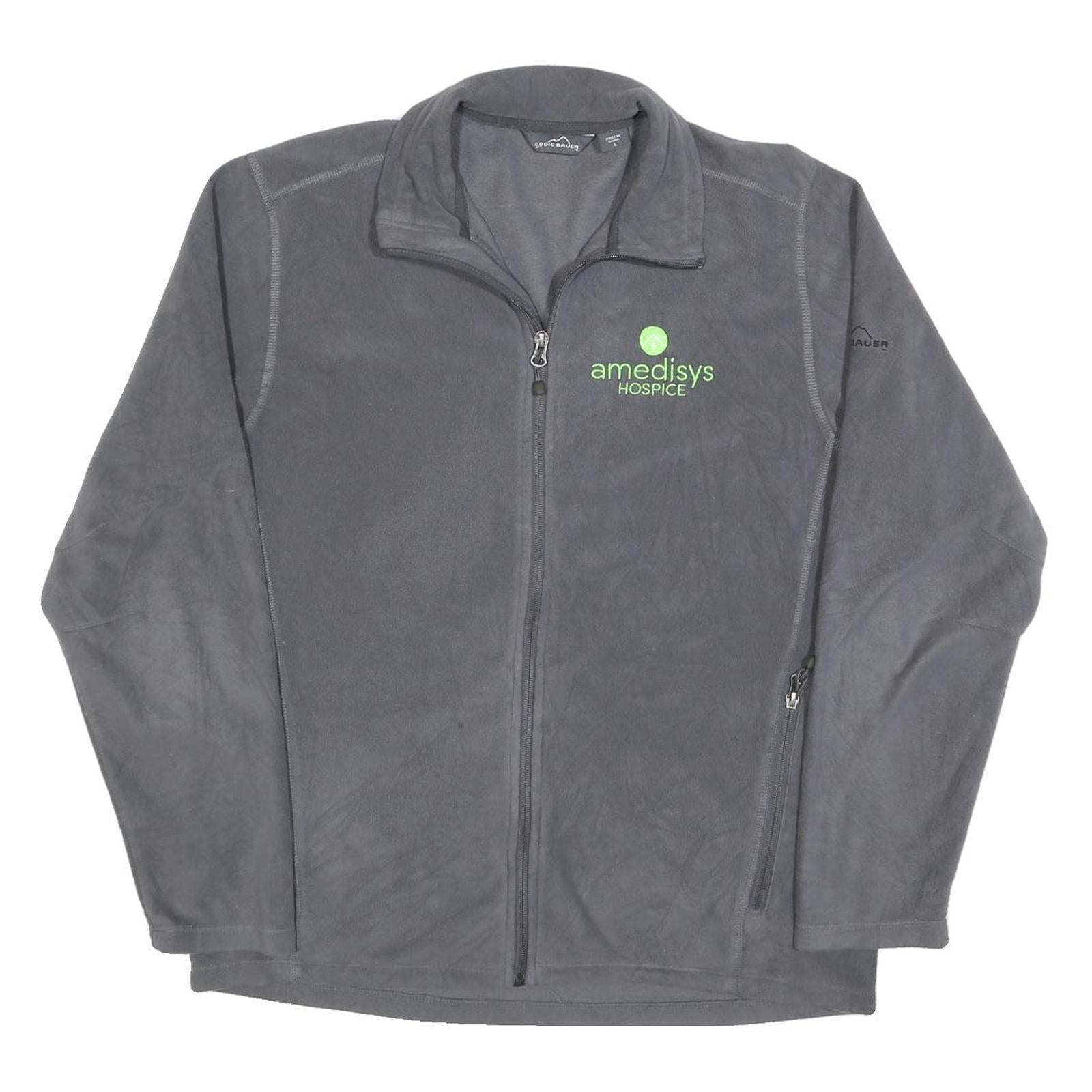 EDDIE BAUER Mens Grey Bomber Jacket L Polyester Blend Plain Zip Casual Outerwear Refurbished - N/A refurbished available on Cerqular