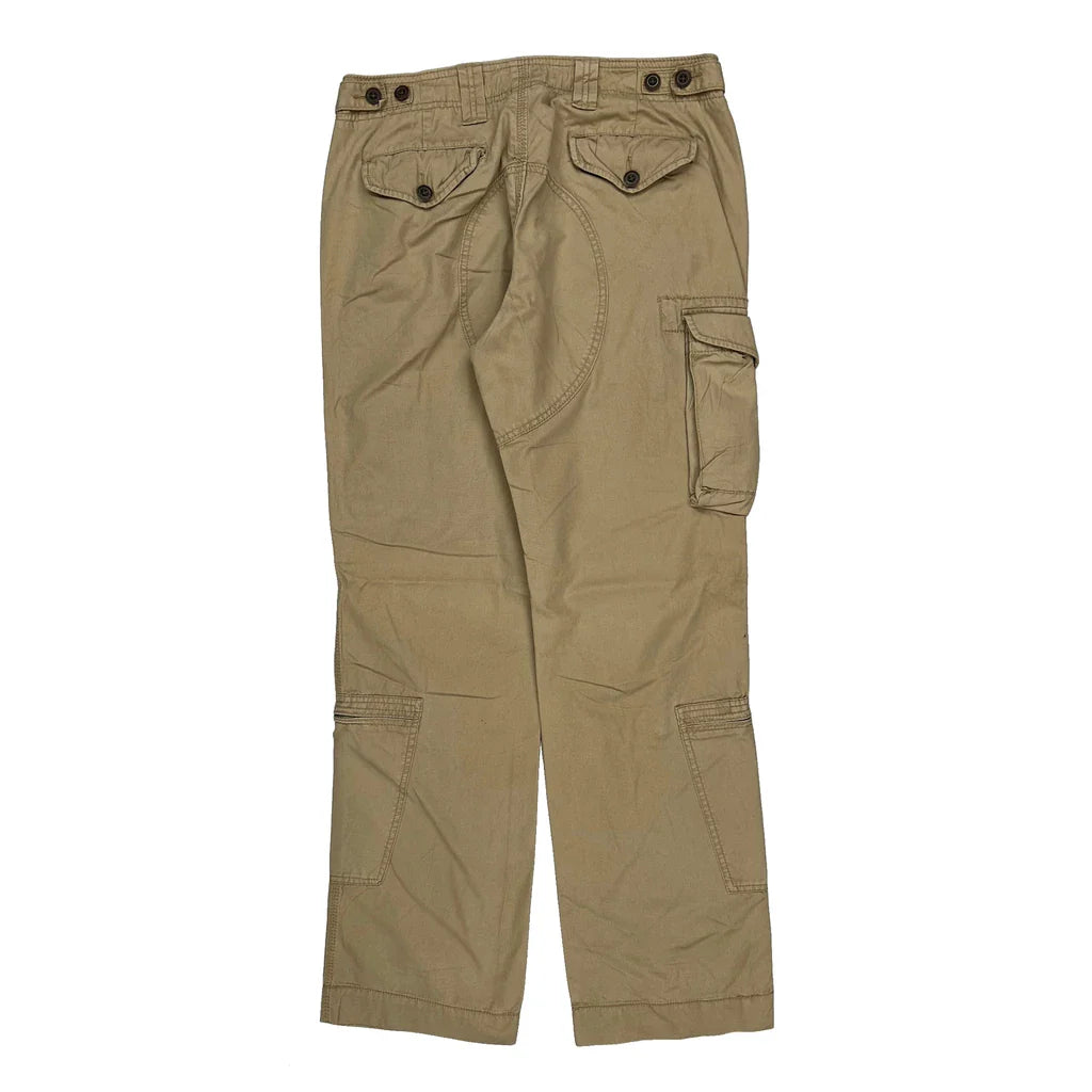 Ralph Lauren Cargo Trousers - 32W 30L Beige Cotton Refurbished - Thrifted (note: this is a term often used to describe second- refurbished available on Cerqular