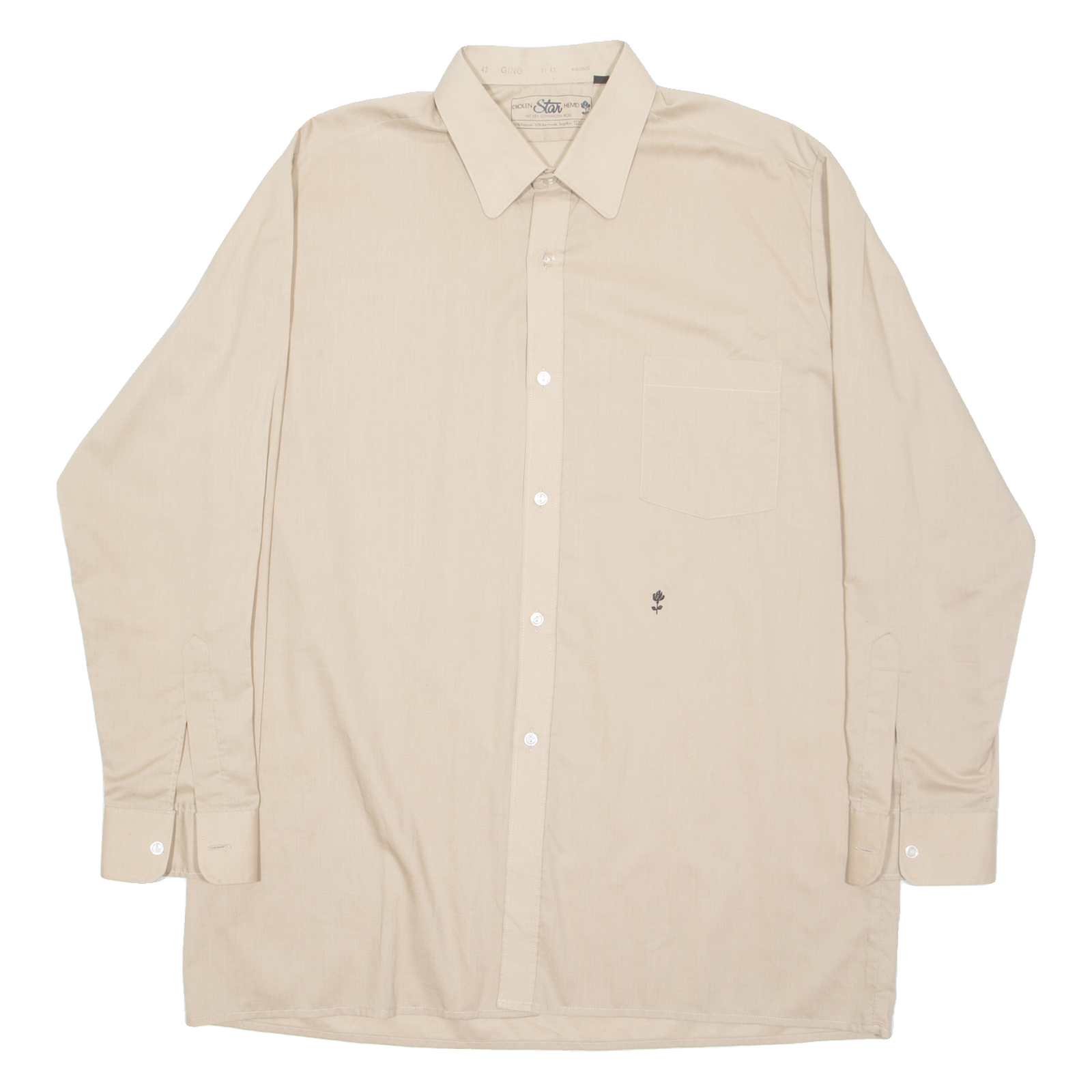 DIOLEN STAN HEMD Mens Plain Shirt Brown Long Sleeve L Refurbished - N/A refurbished available on Cerqular