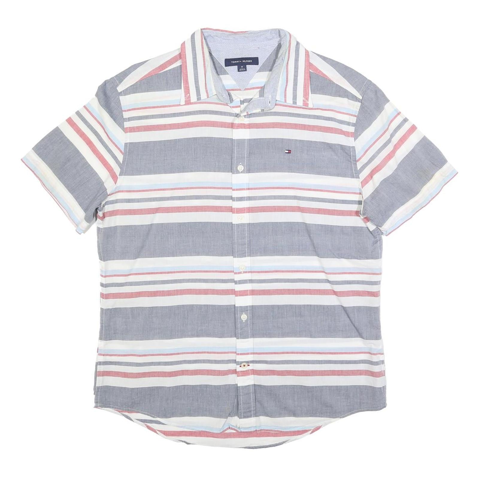 Buy TOMMY HILFIGER Mens Blue & Red Striped Shirt M Cotton Blend Casual Summer Refurbished - $29.89 TOMMY HILFIGER Mens Blue & Red Striped Shirt M Cotton Blend Casual Summer Refurbished - N/A refurbished available on Cerqular
