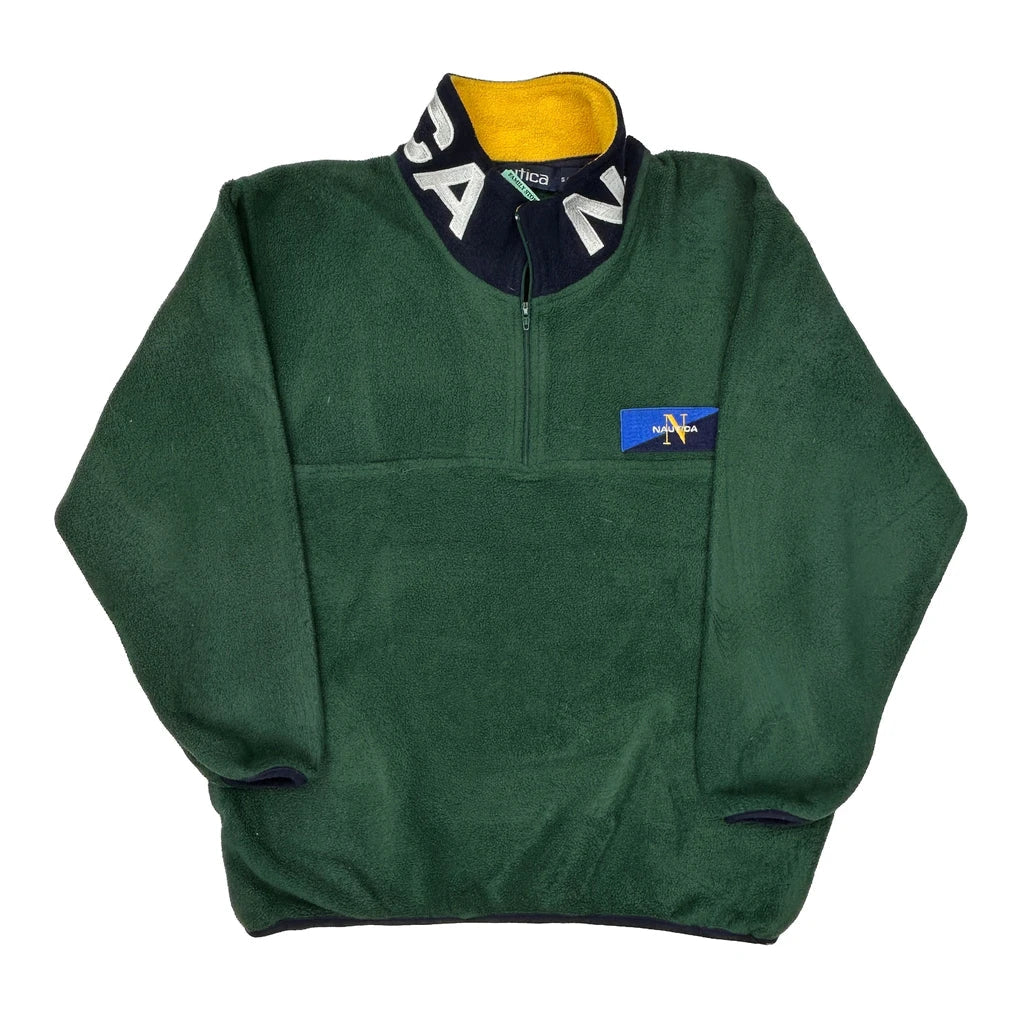 Age 8-10 Nautica Spellout 1/4 Zip - Small Yellow Polyester Refurbished - Thrifted (note: this is a term often used to describe second- refurbished available on Cerqular