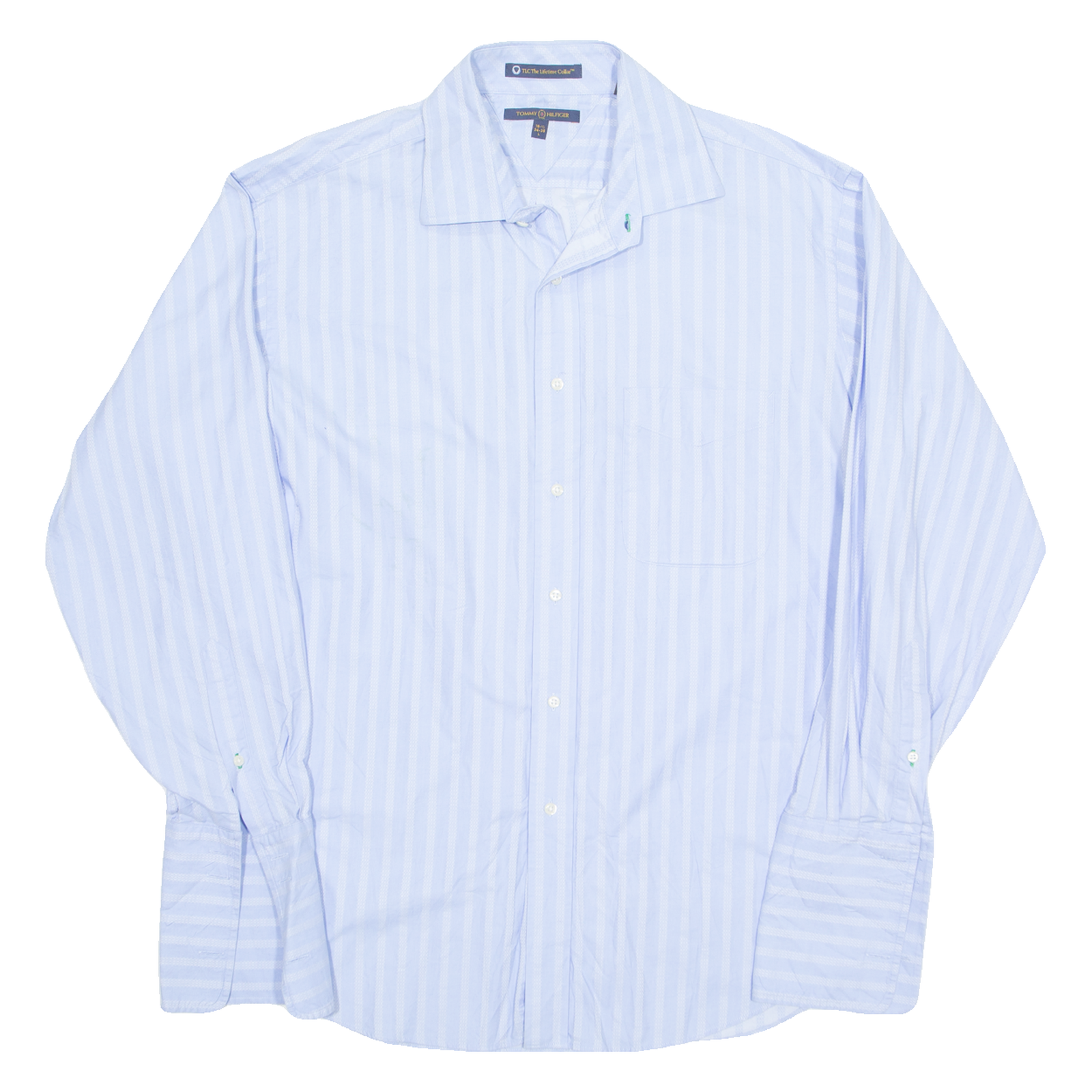 TOMMY HILFIGER Mens Shirt Blue Striped Long Sleeve L Refurbished - N/A refurbished available on Cerqular