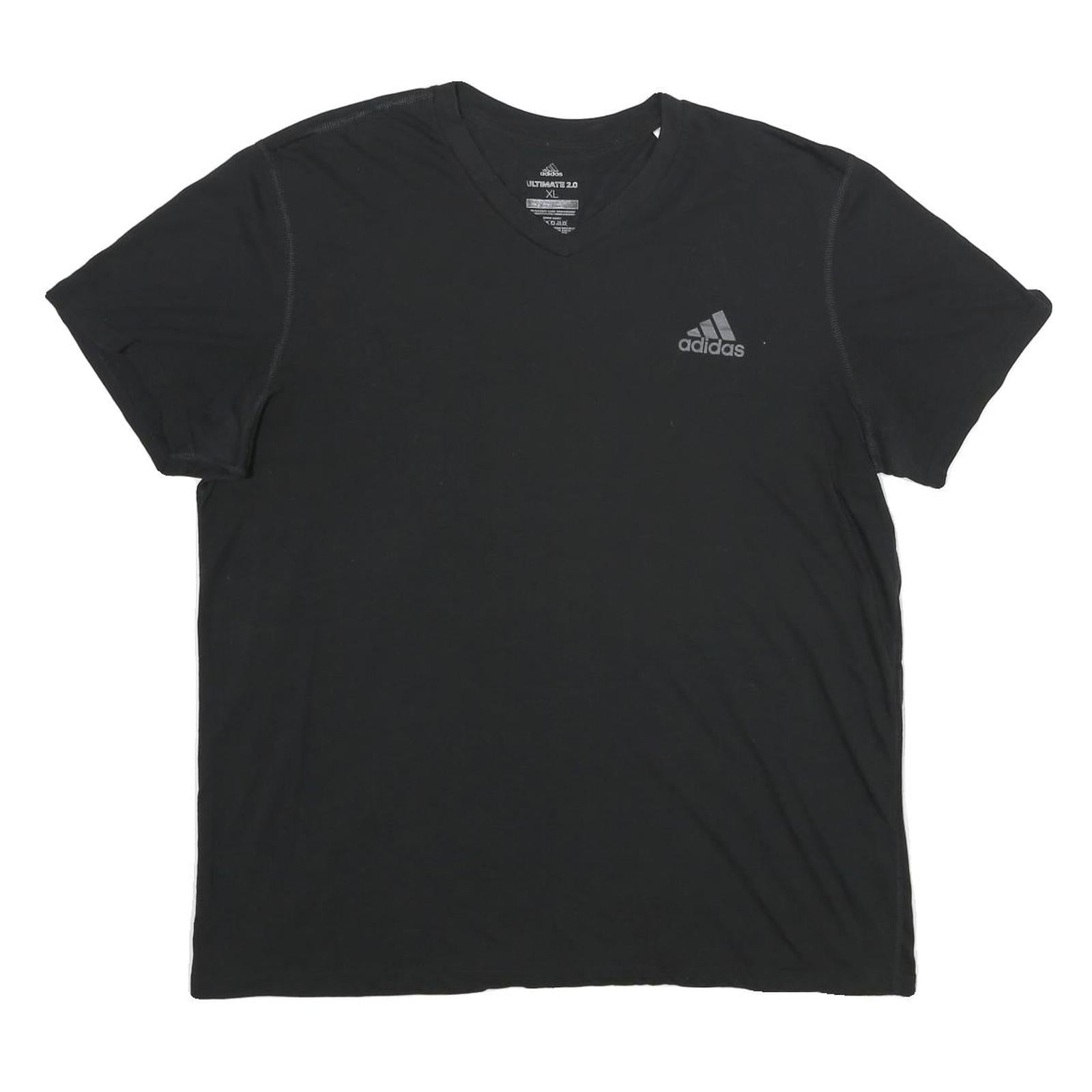 ADIDAS Mens Black V-Neck T-Shirt XL Polyester Athletic Casual Sportswear Refurbished - N/A refurbished available on Cerqular
