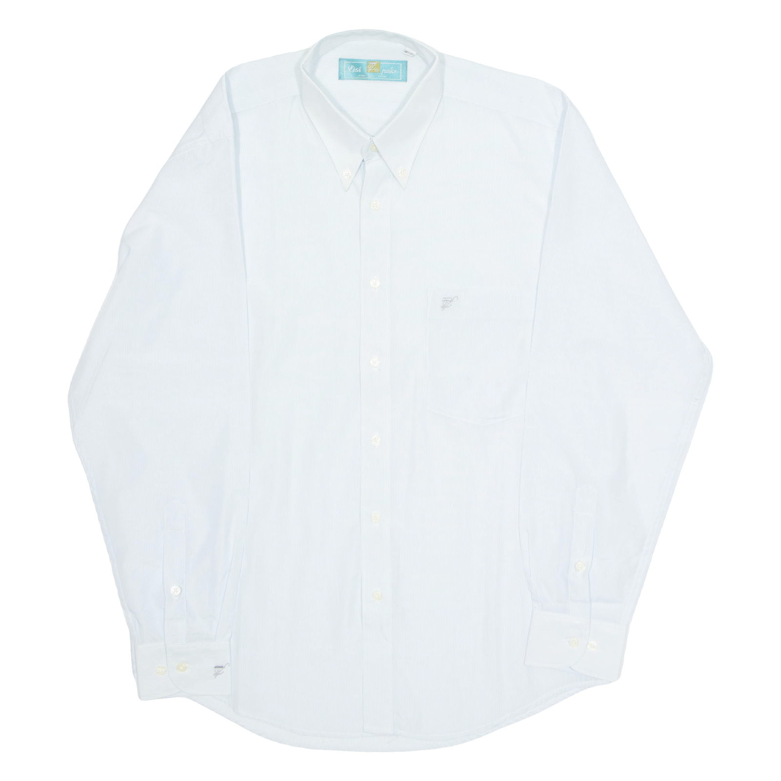 LISI NEIKE Mens Shirt Blue Linen Pinstripe Long Sleeve S Refurbished - N/A refurbished available on Cerqular
