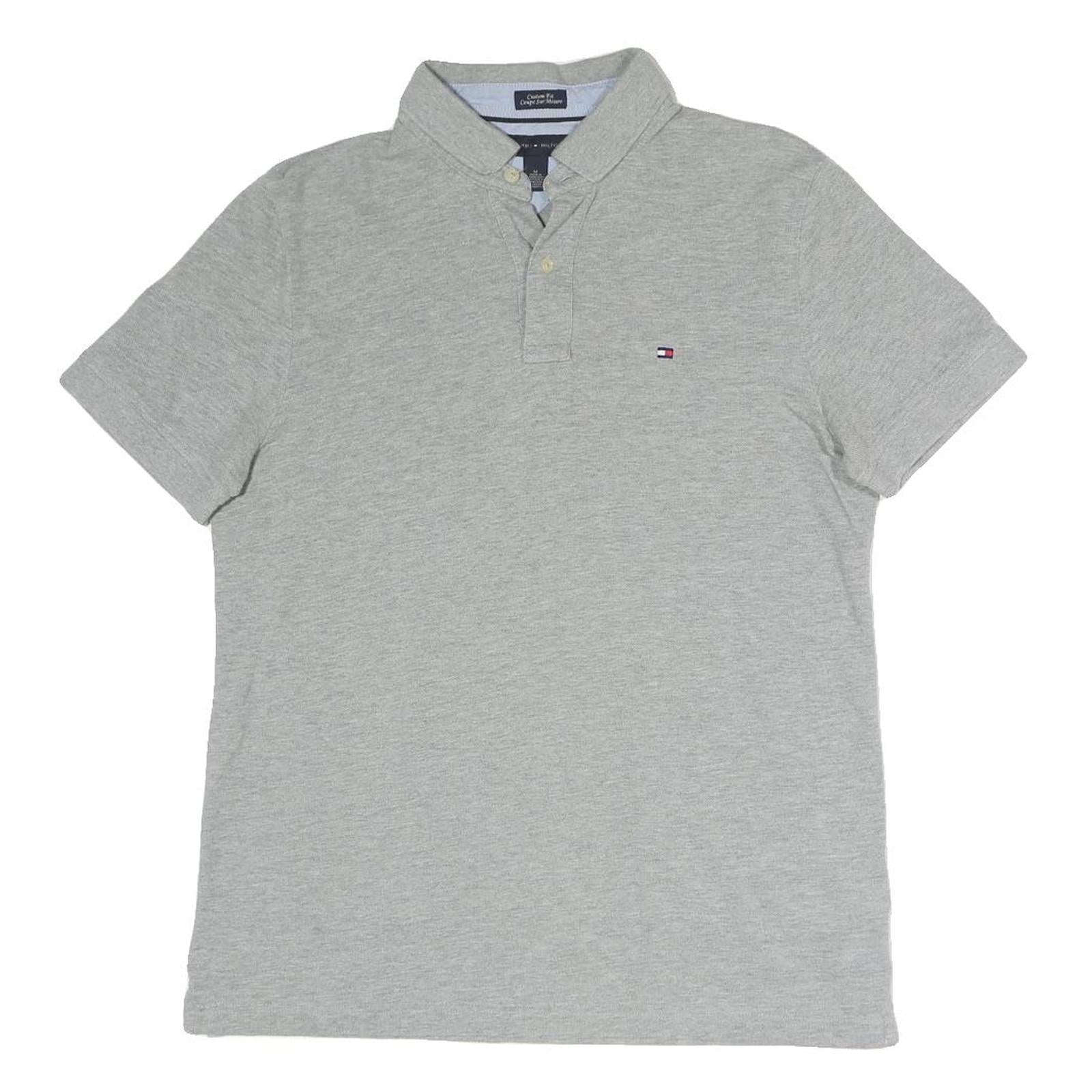 TOMMY HILFIGER Mens Grey Short Sleeve Polo Shirt M Cotton Blend Casualwear Refurbished - N/A refurbished available on Cerqular