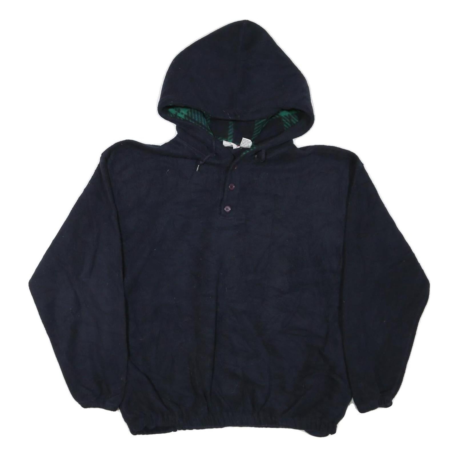 MATA PRO Womens Navy Blue Pullover Hoodie XL Button Detail Casual Wear Refurbished - N/A refurbished available on Cerqular