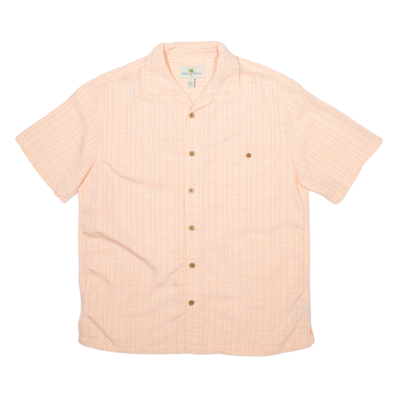 ISLAND SHORES Mens Shirt Pink Check L Refurbished - N/A refurbished available on Cerqular