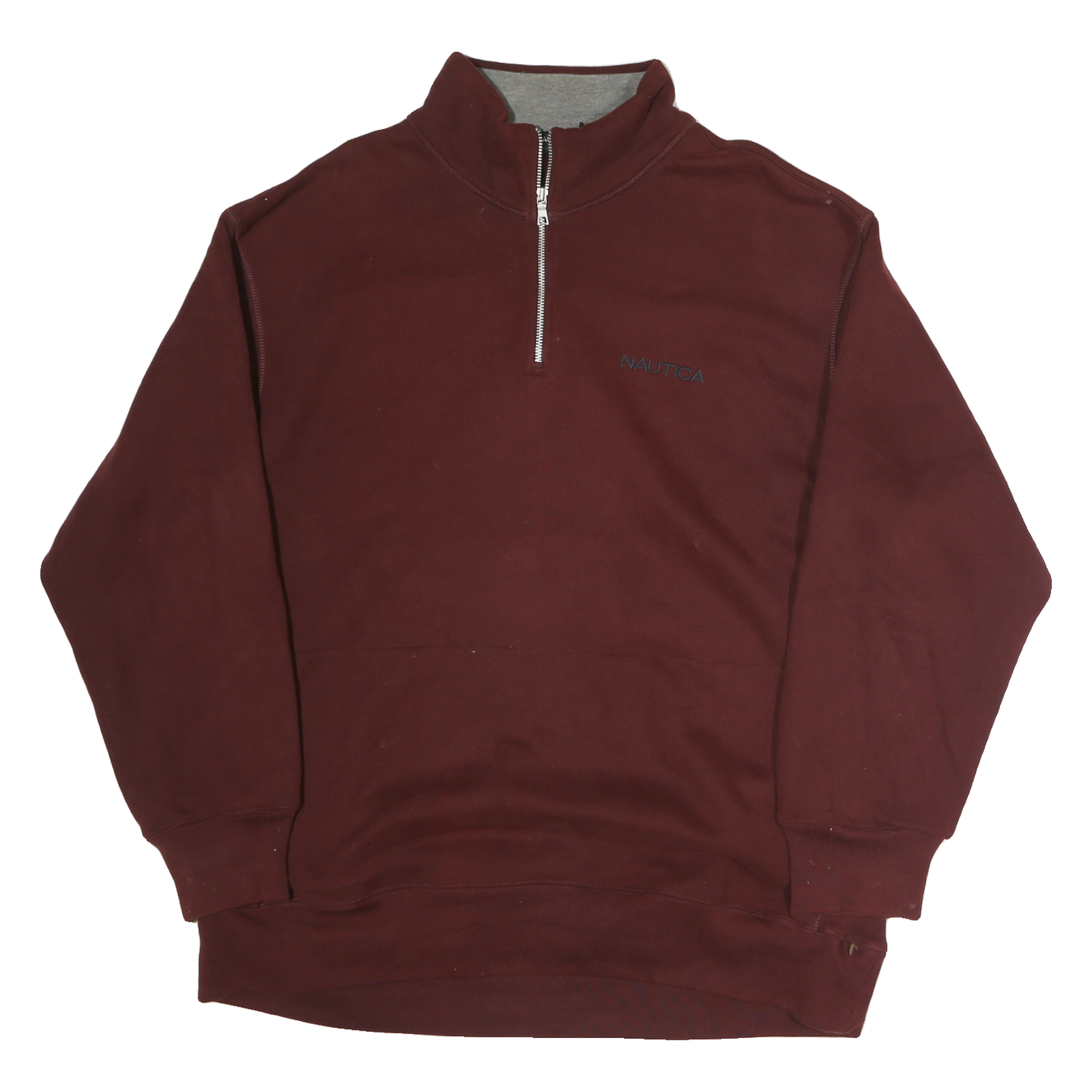 NAUTICA Mens Maroon 1/4 Zip Hoodie 2XL Cotton Pullover Sweatshirt Refurbished - N/A refurbished available on Cerqular