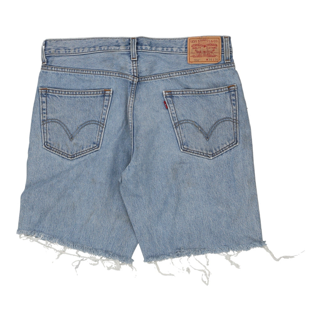 550 Levis Denim Shorts - 34W 36L Blue Cotton Refurbished - Thrifted (note: this is a term often used to describe second- refurbished available on Cerqular