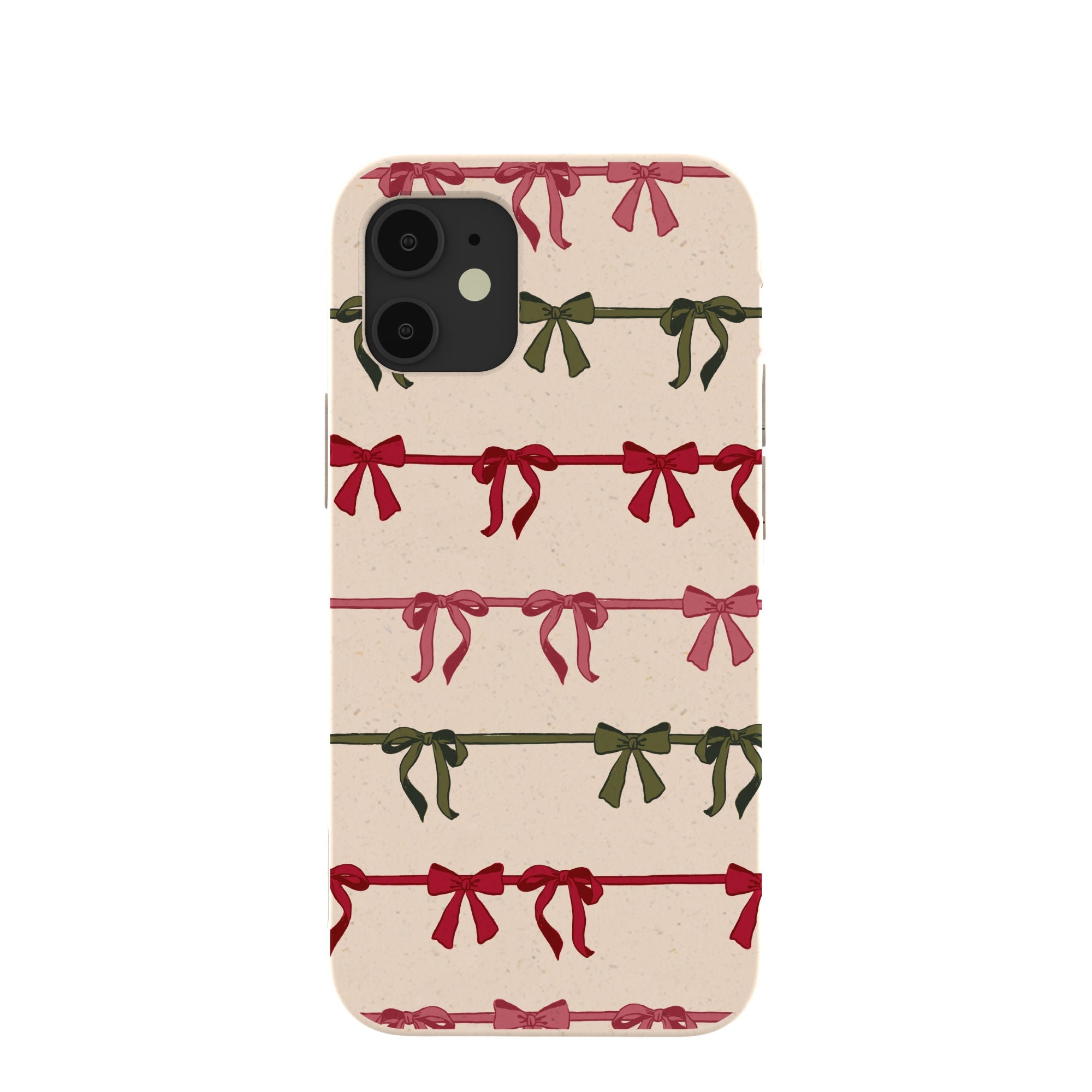 Seashell Holiday Bows iPhone 12 Mini Case Refurbished - Pela Case refurbished available on Cerqular