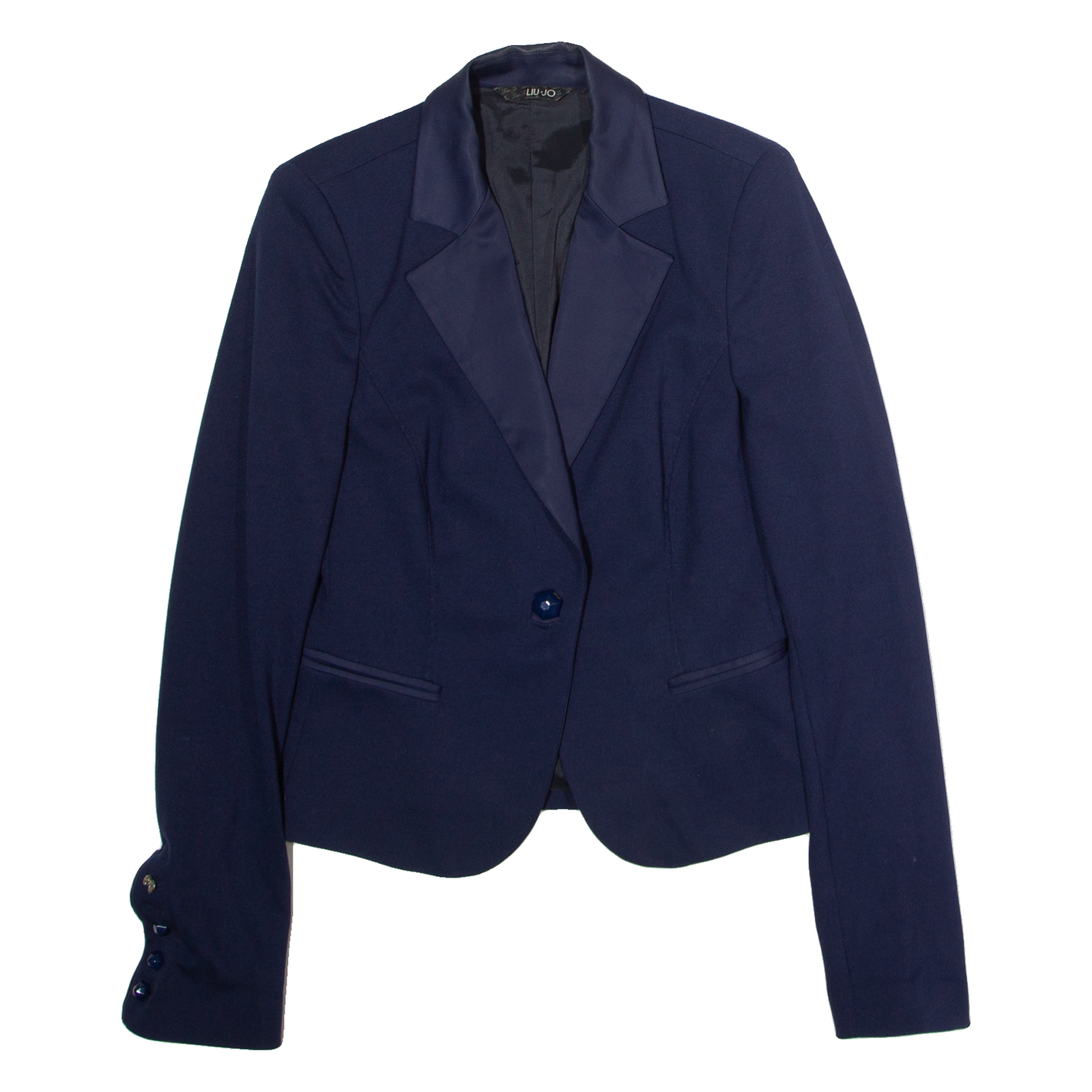 LIU-JO Womens Blazer Jacket Blue Viscose XS Refurbished - N/A refurbished available on Cerqular