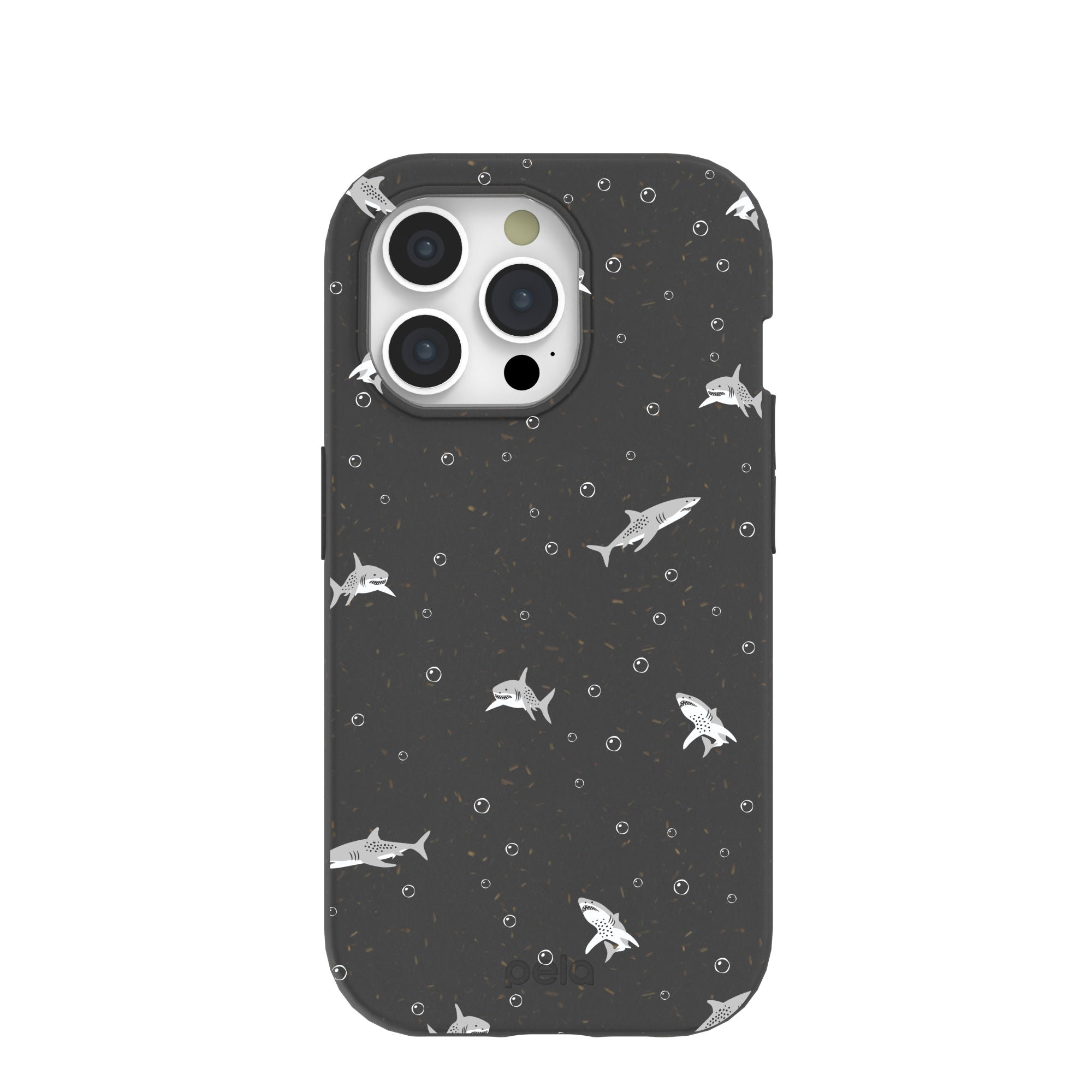Black Lil Sharks iPhone 15 Pro Case Refurbished - Pela Case refurbished available on Cerqular