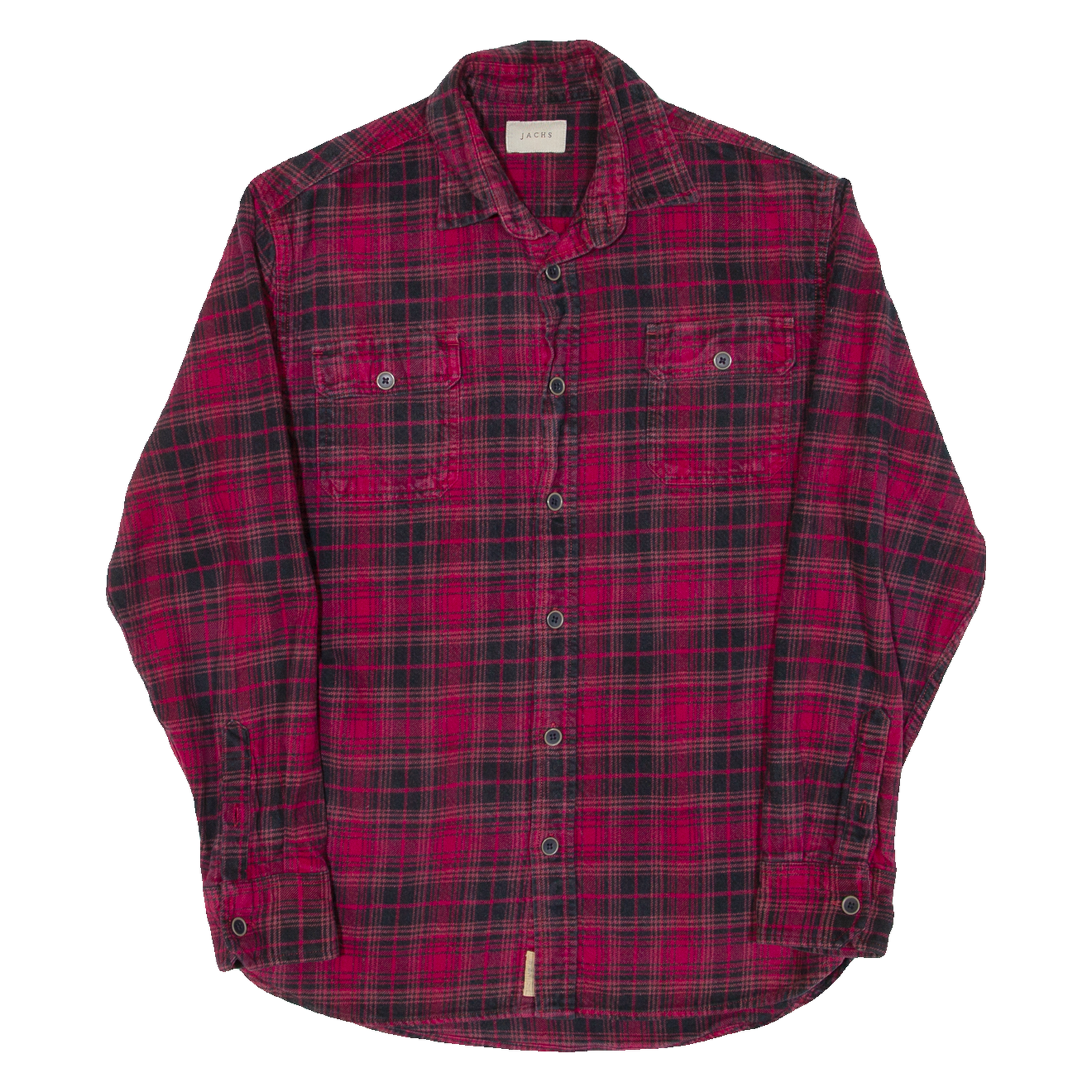 JACHS Mens Flannel Shirt Pink Check Long Sleeve M Refurbished - N/A refurbished available on Cerqular