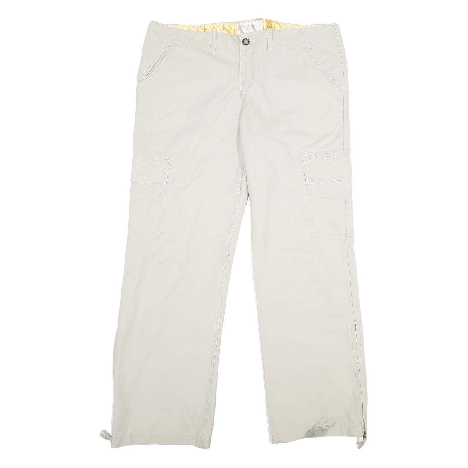 OLD NAVY Womens Cotton Beige Relaxed Straight Trousers W40 L34 Casual Zip Cargo Refurbished - N/A refurbished available on Cerqular