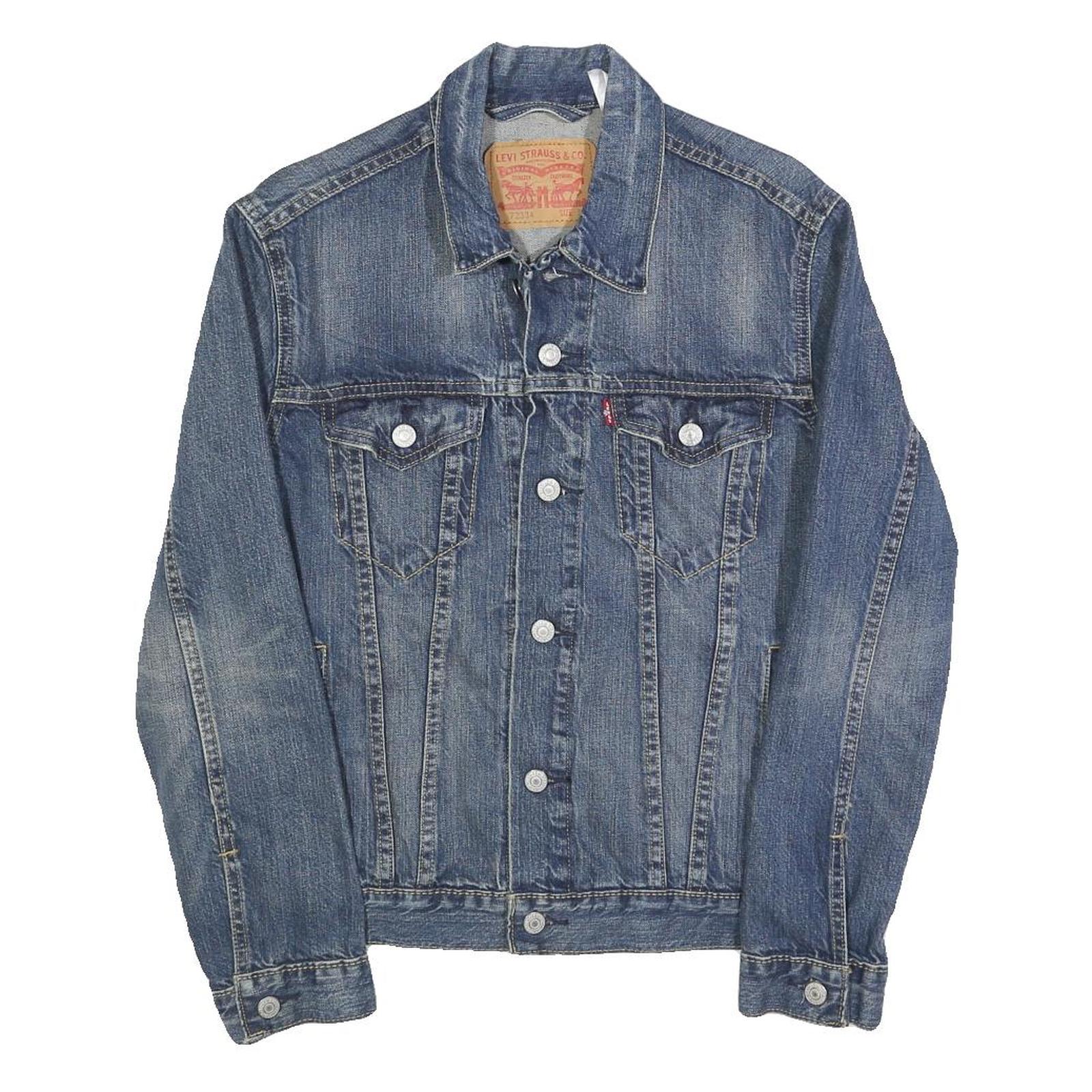 LEVI'S Mens Blue Denim Jacket S Cotton Classic Button Front Casual Refurbished - N/A refurbished available on Cerqular