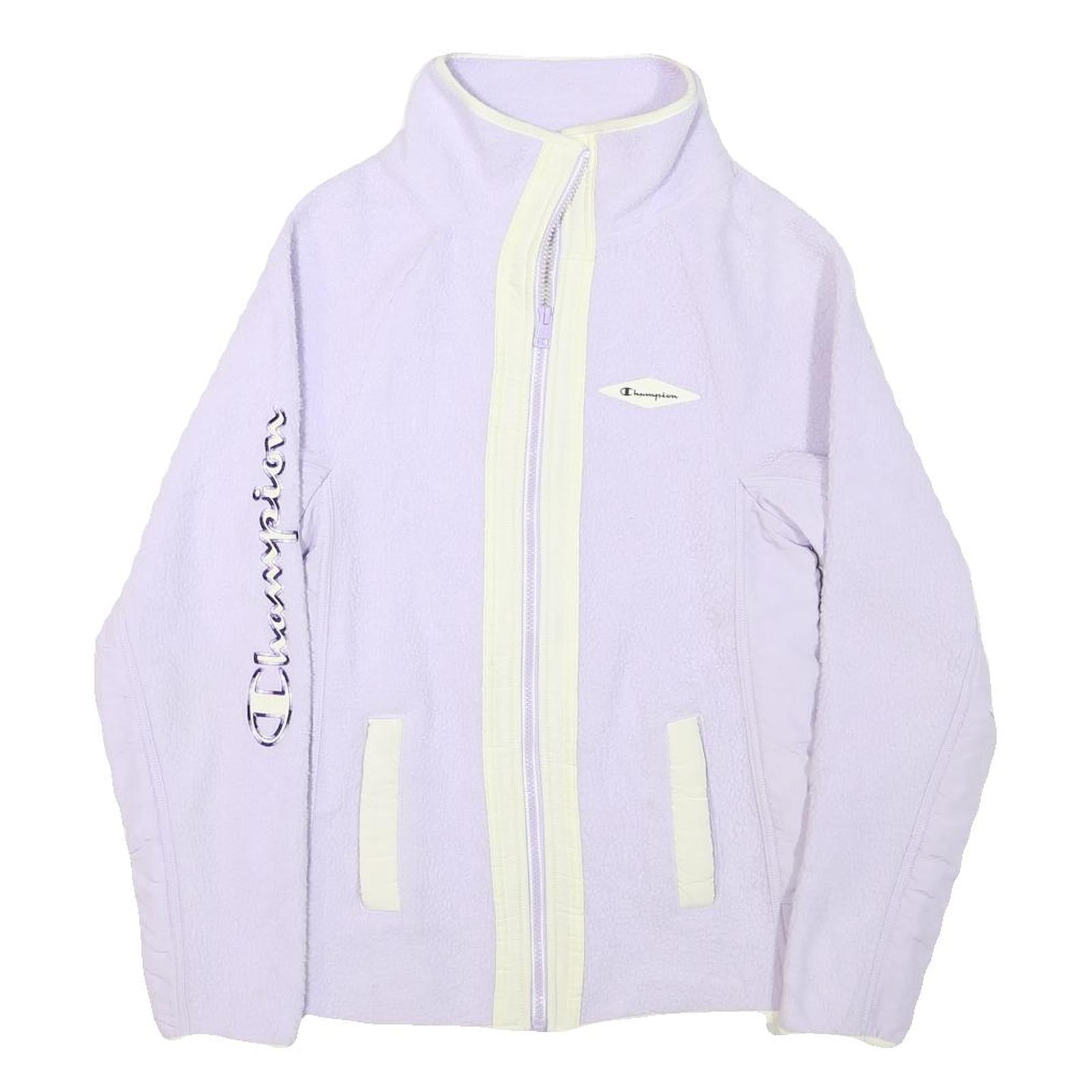 CHAMPION Womens Lilac Cream Zip Jacket S Polyester Blend Fleece Stylish Refurbished - N/A refurbished available on Cerqular