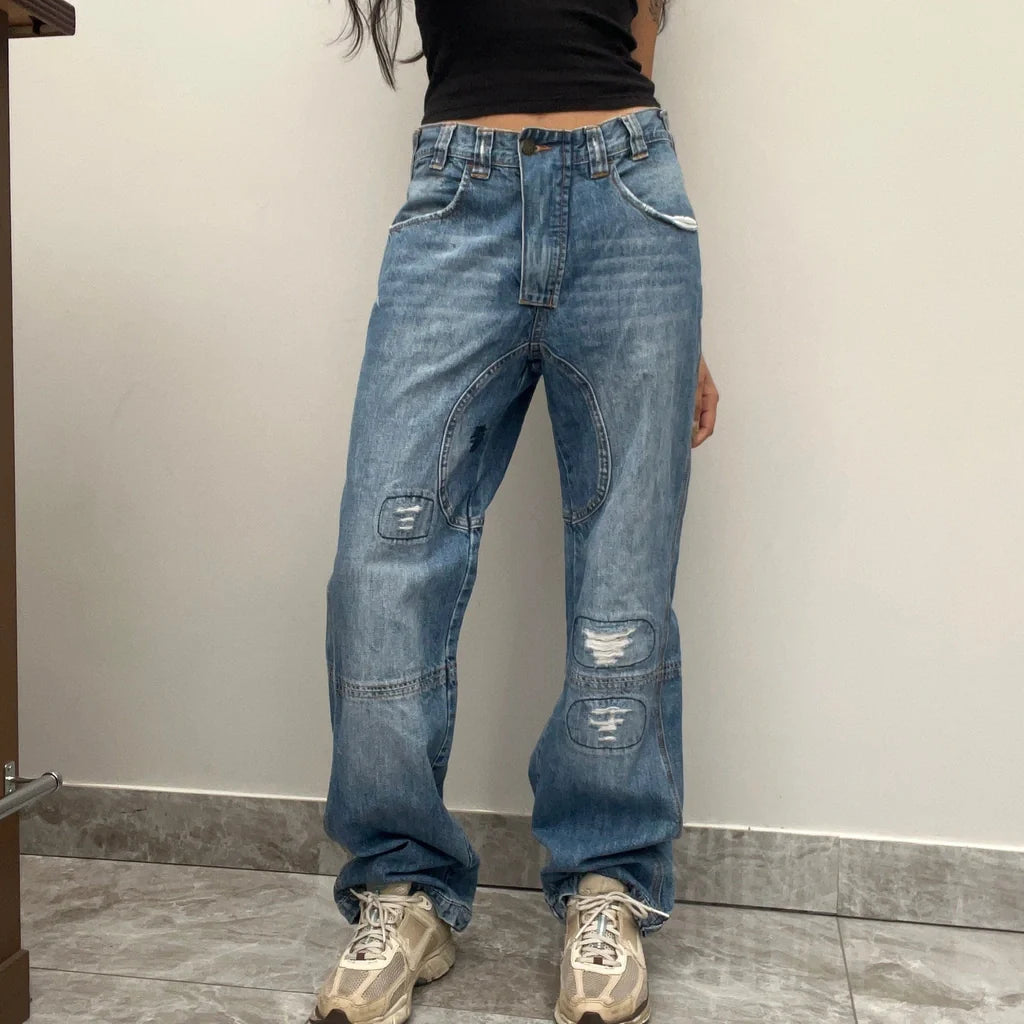 Mek Jeans - 30W UK 10 Blue Cotton Refurbished - Thrifted (note: this is a term often used to describe second- refurbished available on Cerqular