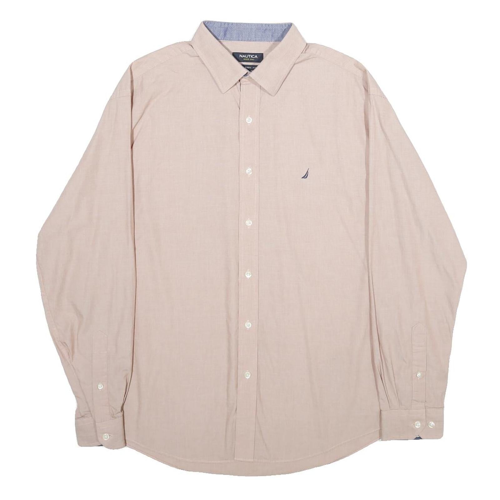 NAUTICA Mens Beige Classic Fit XL Cotton Shirt Long Sleeve Button Collar Refurbished - N/A refurbished available on Cerqular
