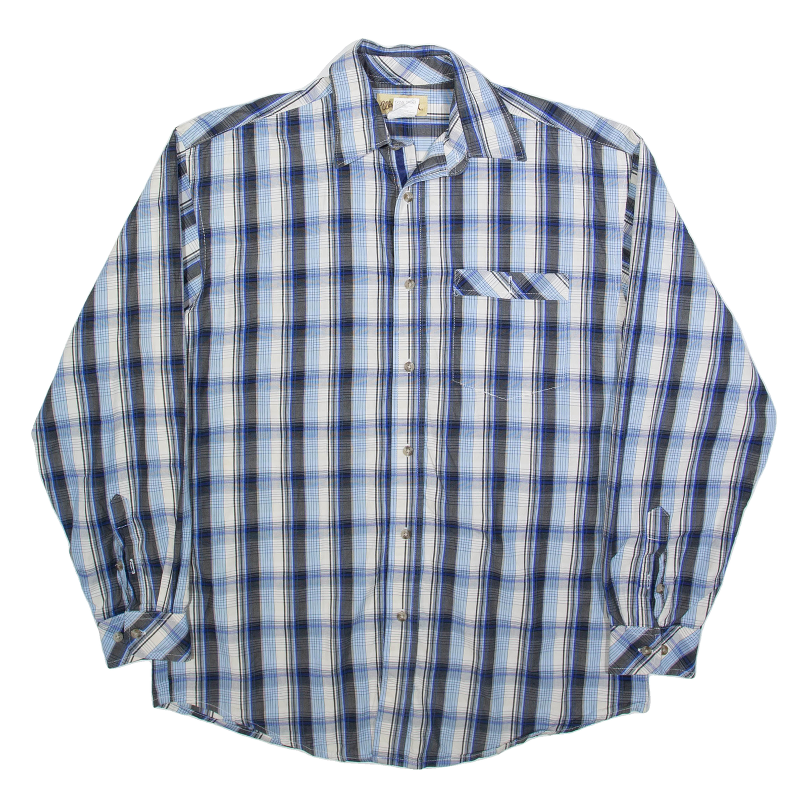 WRANGLER Mens Shirt Blue Check Long Sleeve M Refurbished - N/A refurbished available on Cerqular