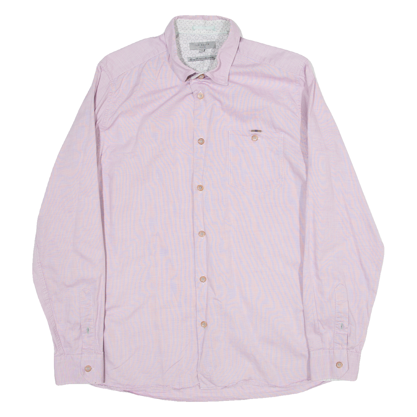 TED BAKER Mens Plain Shirt Pink Long Sleeve M Refurbished - N/A refurbished available on Cerqular