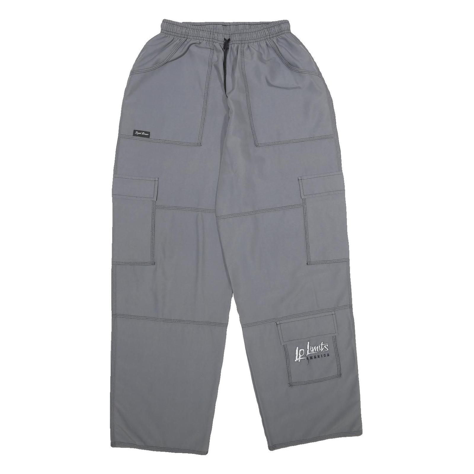 LP LIMITS Mens Grey Regular Fit Cargo Trousers W20 L32 Drawstring Casual Pants Refurbished - N/A refurbished available on Cerqular