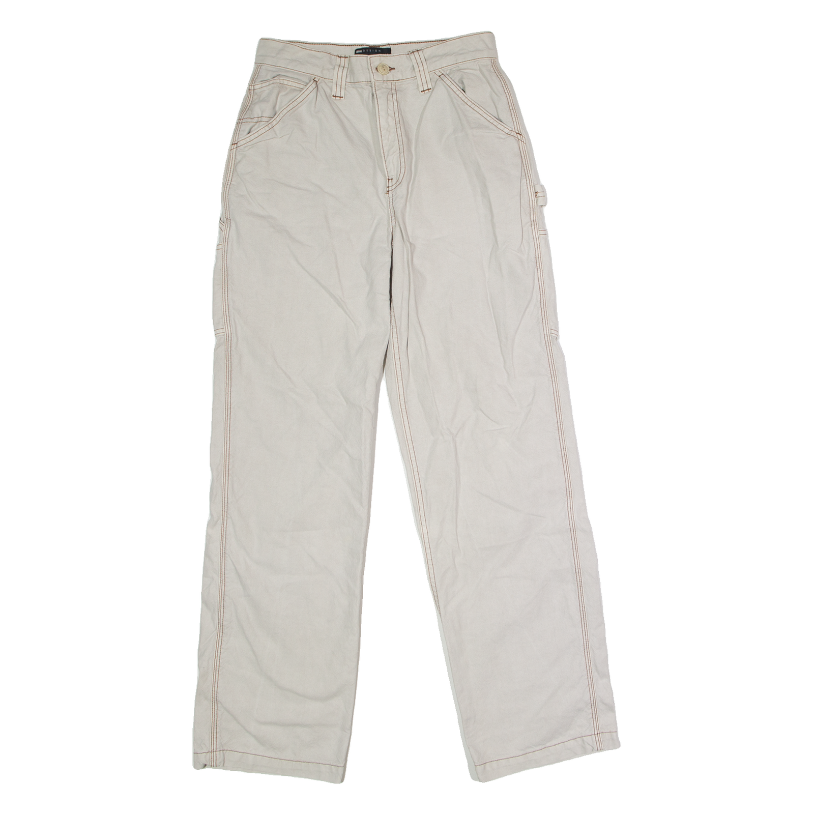 ASOS Carpenter Womens Trousers Cream Regular Straight W28 L32 Refurbished - N/A refurbished available on Cerqular