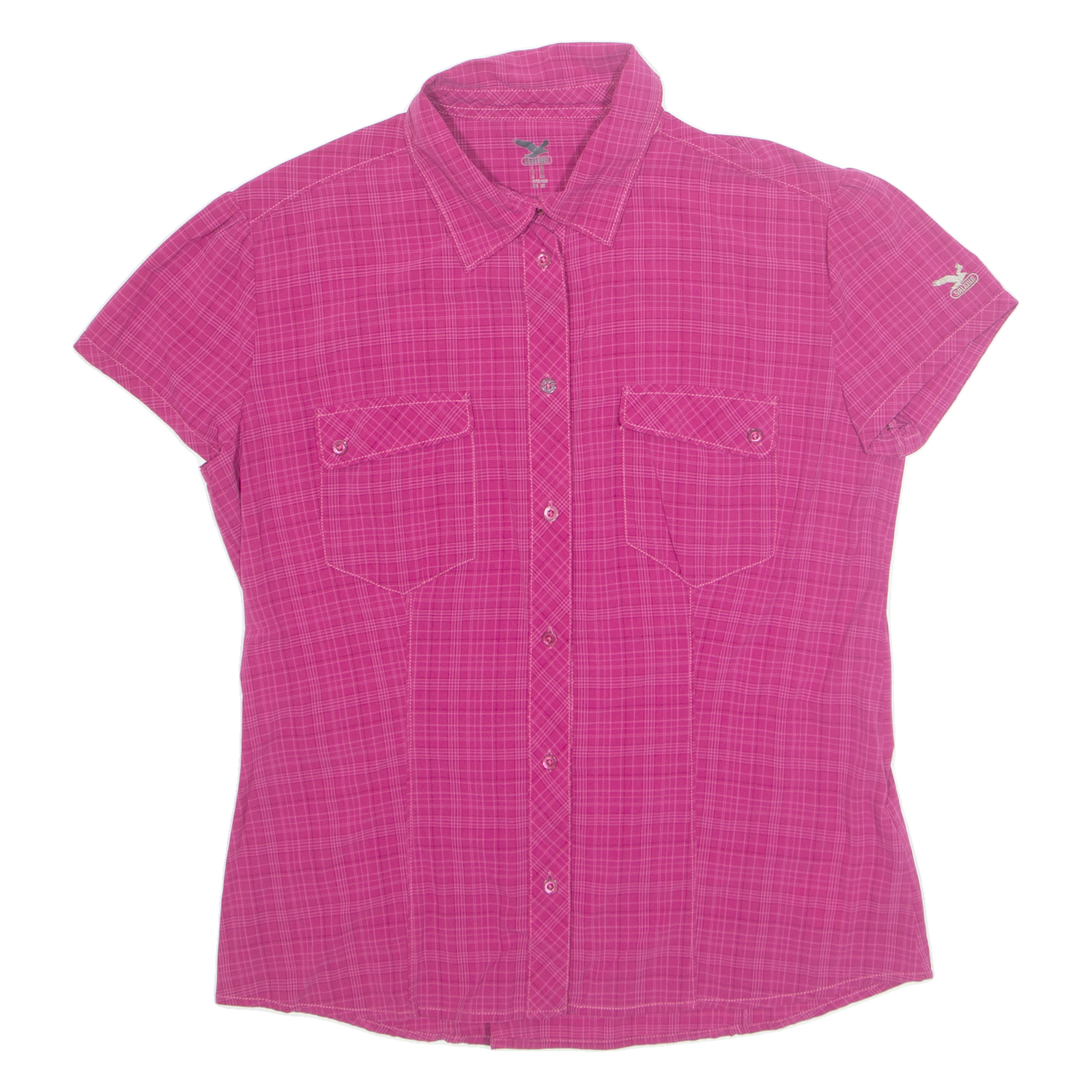 SALEWA Womens Printed Shirt Pink Collared Check UK 18 Refurbished - N/A refurbished available on Cerqular