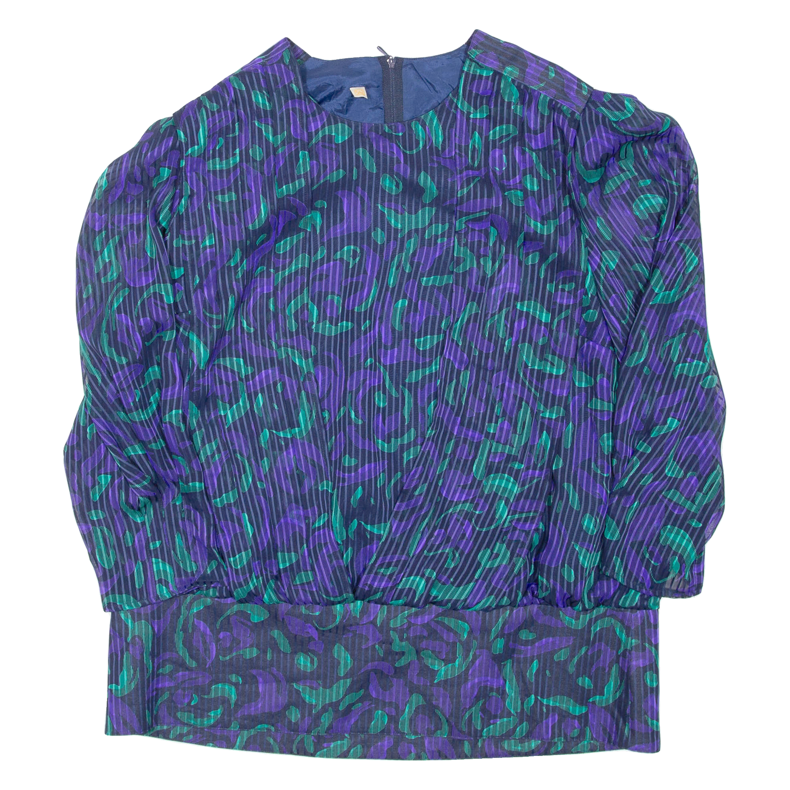 Womens Printed Blouse Purple Long Sleeve Crazy Pattern L Refurbished - N/A refurbished available on Cerqular