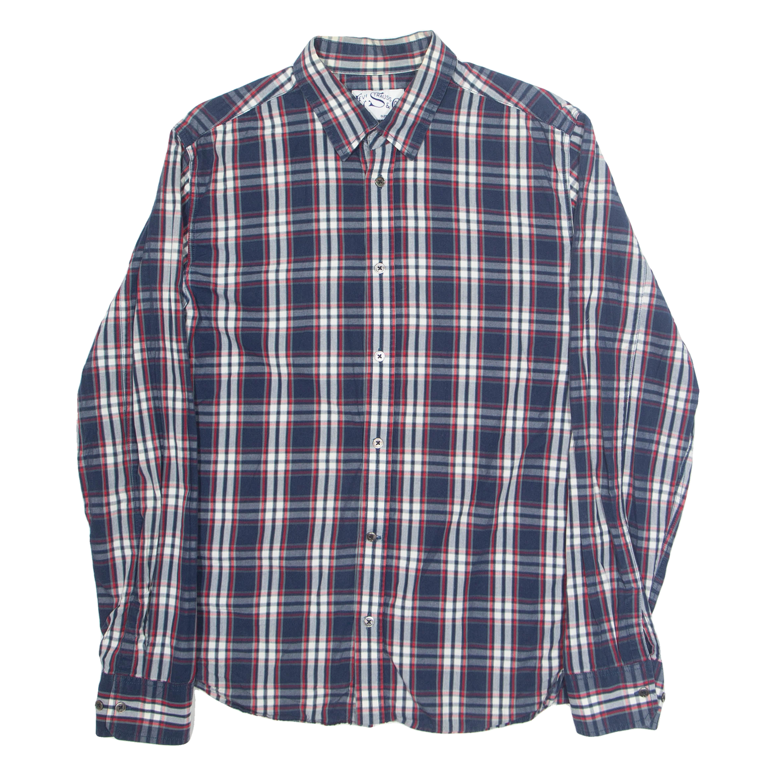 LEVI'S Mens Shirt Blue Check Long Sleeve M Refurbished - N/A refurbished available on Cerqular